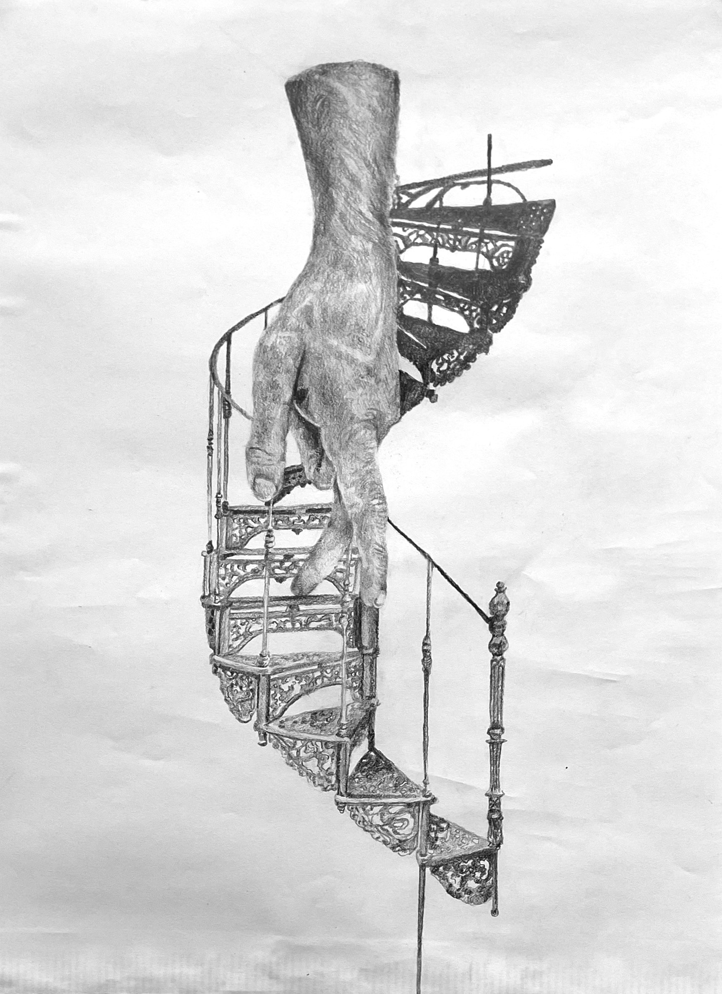 Everywhere I’ve Lived Lives Here (4/5), 2024 Graphite on paper, 12“x24“