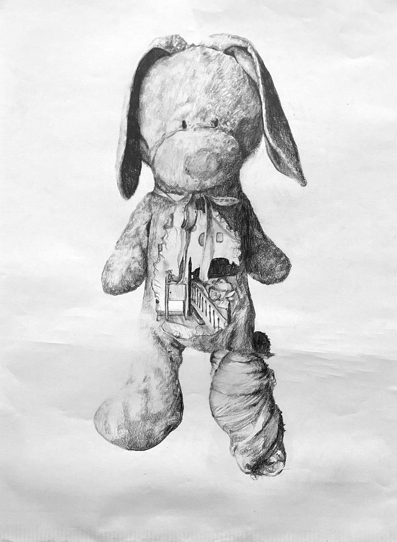 Everywhere I’ve Lived Lives Here (2/5), 2024 Graphite on paper, 12“x24“