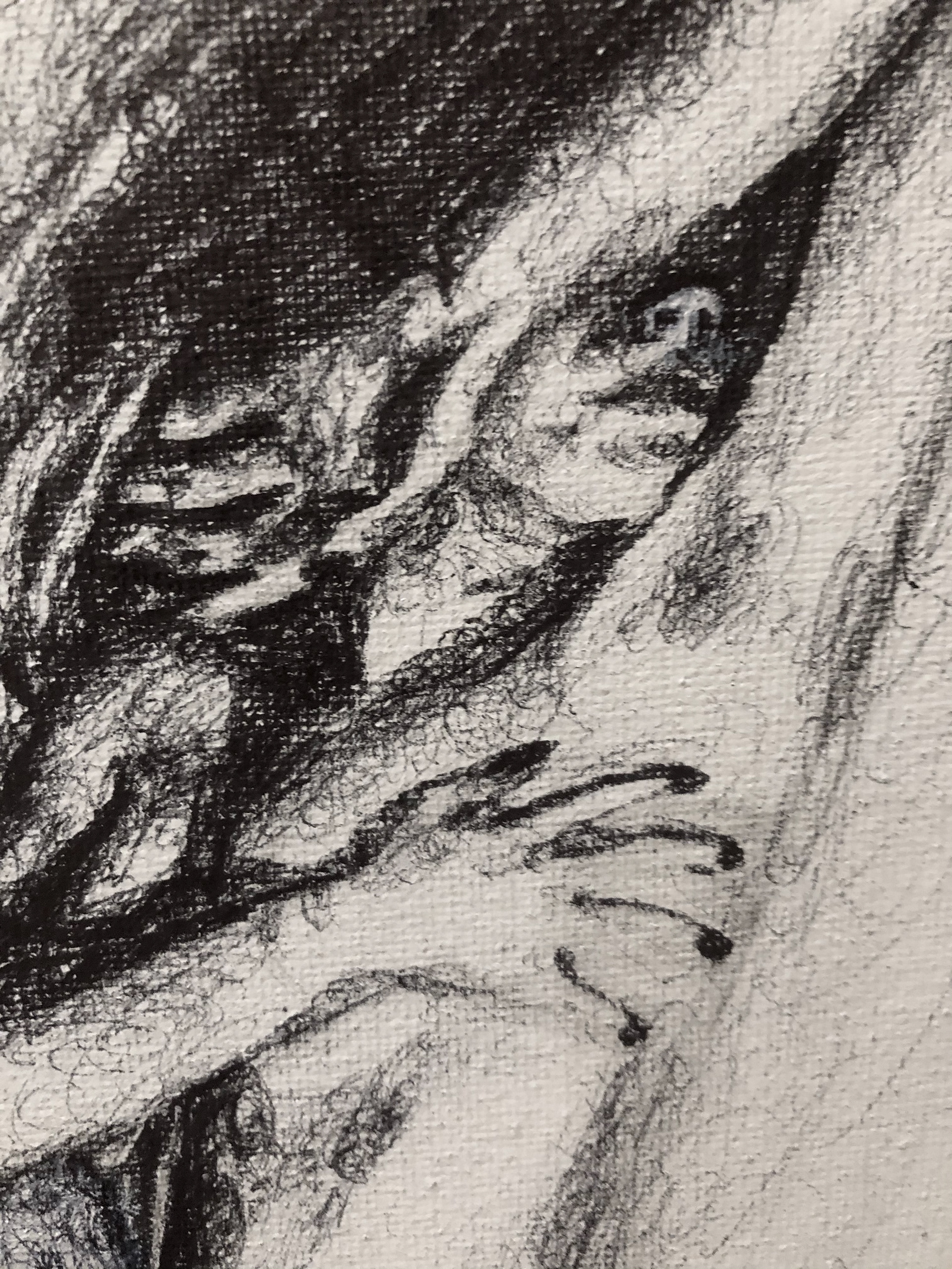 Untitled Self-portrait, 2022 Pen on canvas, 12“x24“ (detail)