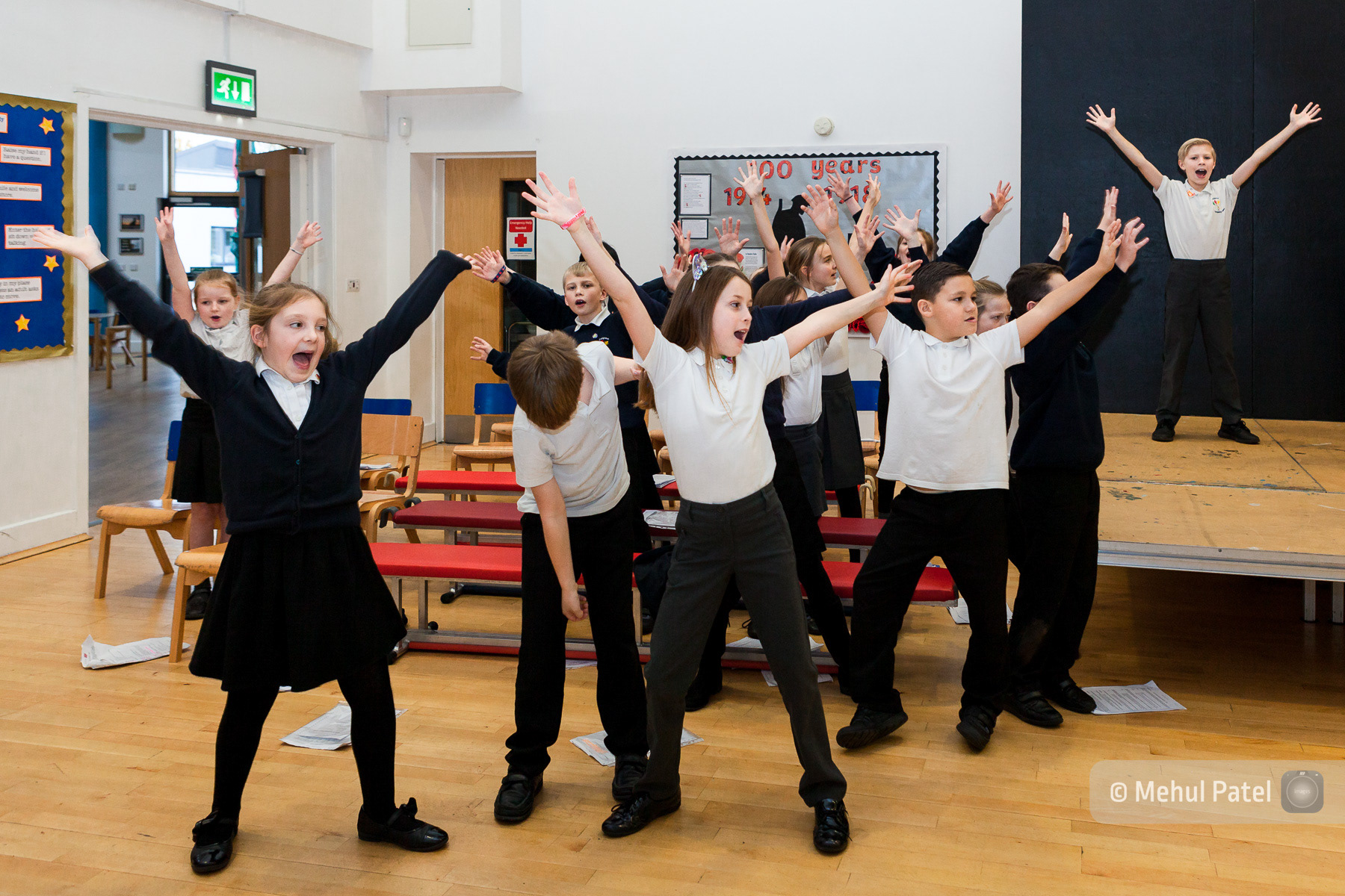 School children performing a song. Published on client social media platform