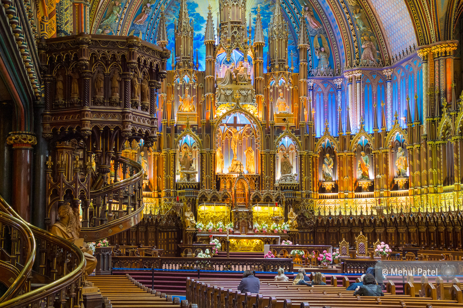Inside the Notre Dame Basilica Montreal, Canada. Published in a travel guide