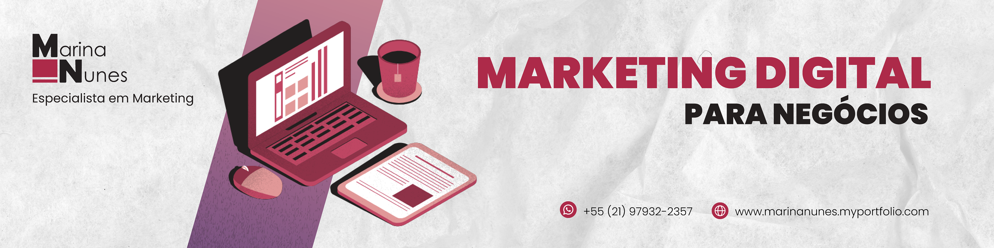 Imagem de Marina Nunes Celestino, especialista em marketing sobre o serviço de consultoria de Marketing para negócios, página de mockup para ecommerce