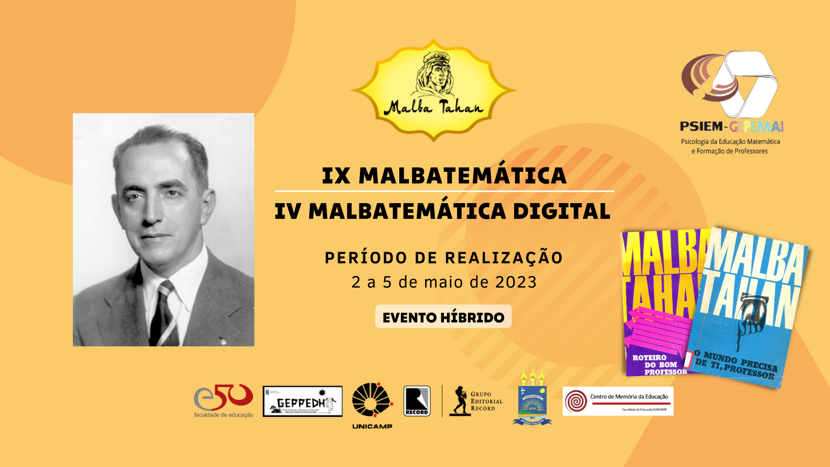 Imagem de capa de facebook para evento da IX Malbatemática design de Marina Nunes Celestino, especialista de marketing