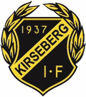 Image of old logo of Kirseberg IF, black with yellow ground, the word Kirseberg written from left bottom to right top