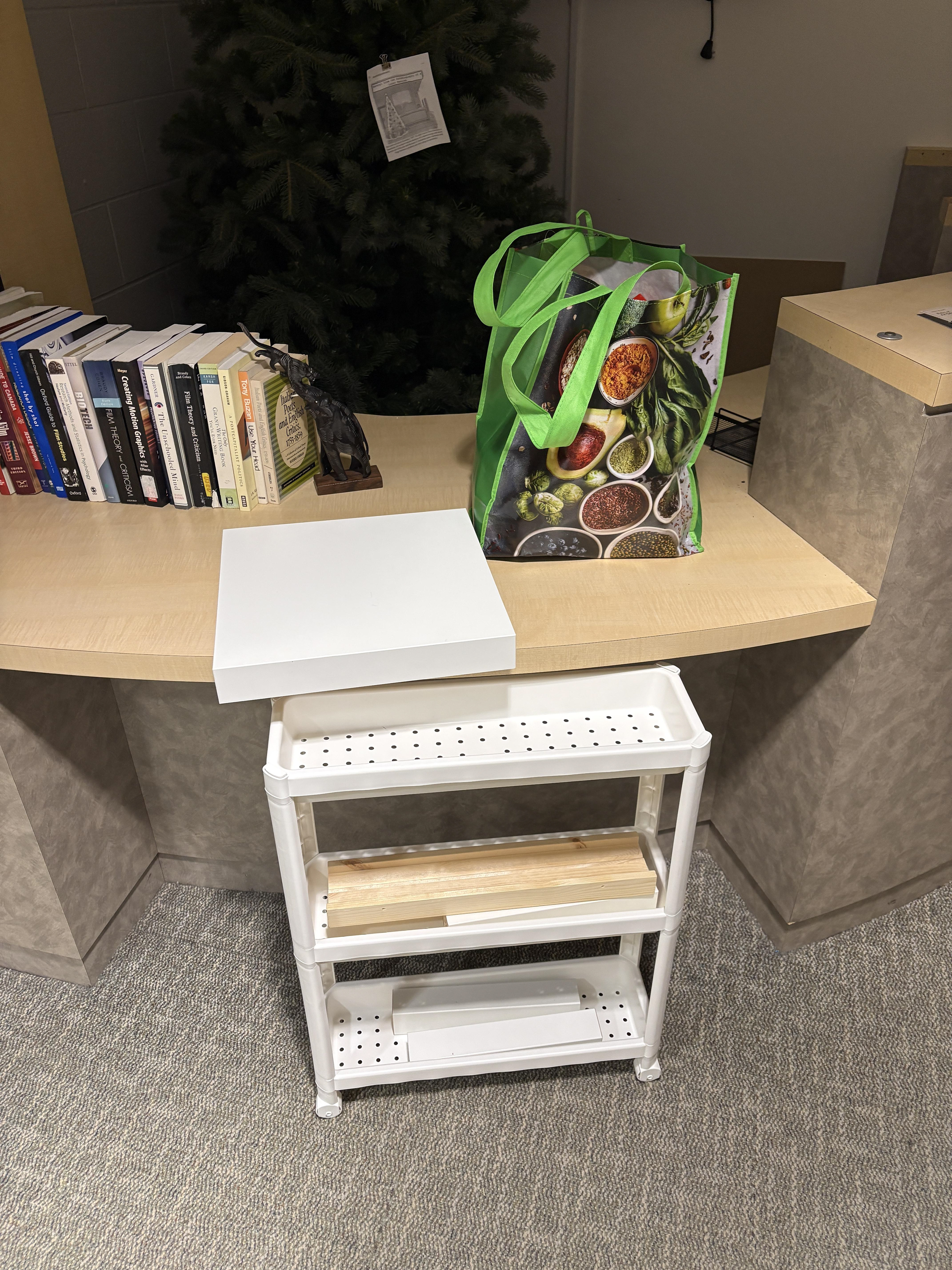 Light Furniture Pieces and Bag of Items Involved in Shoot