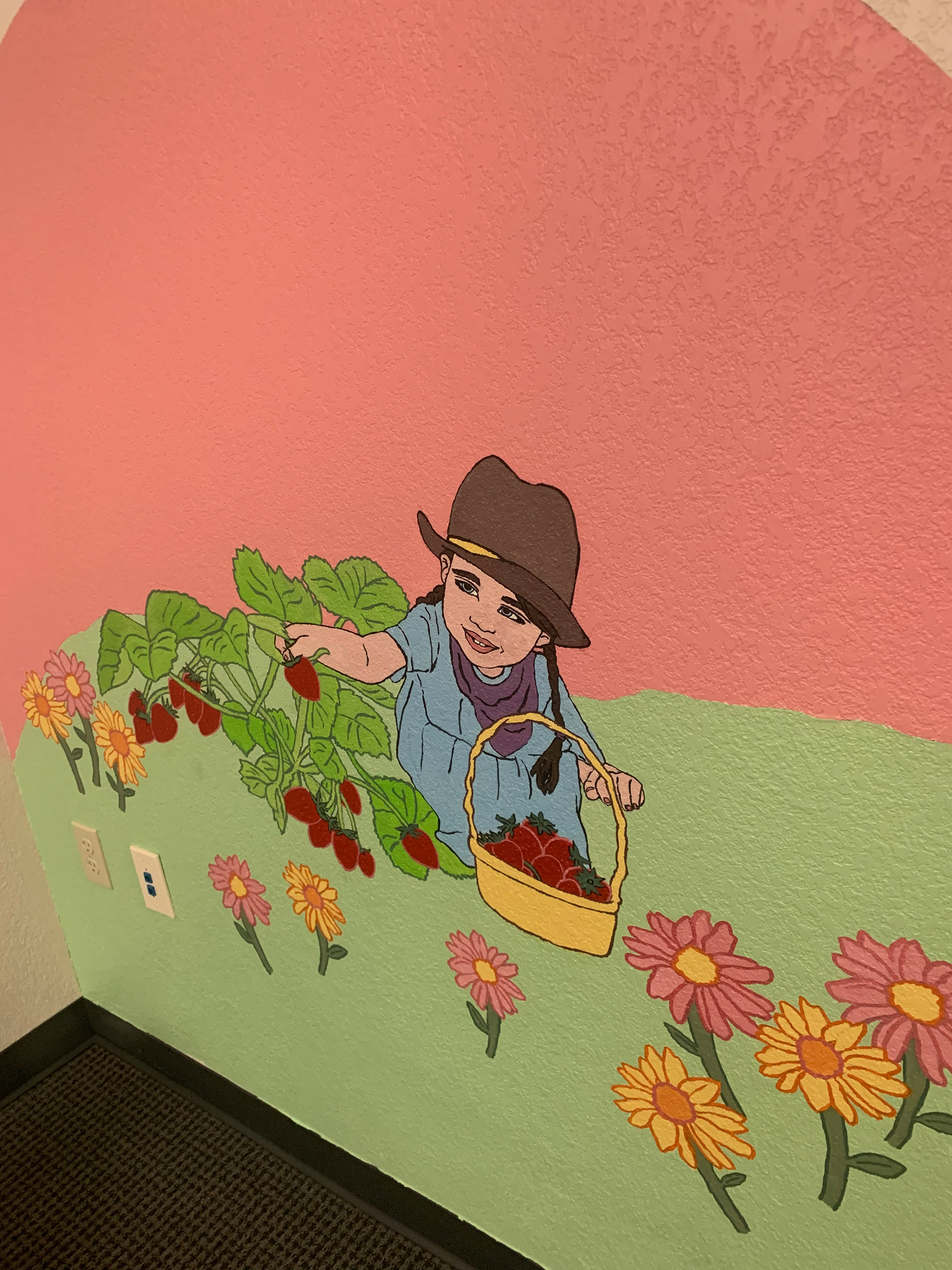 strawberry girl, 4'x4'