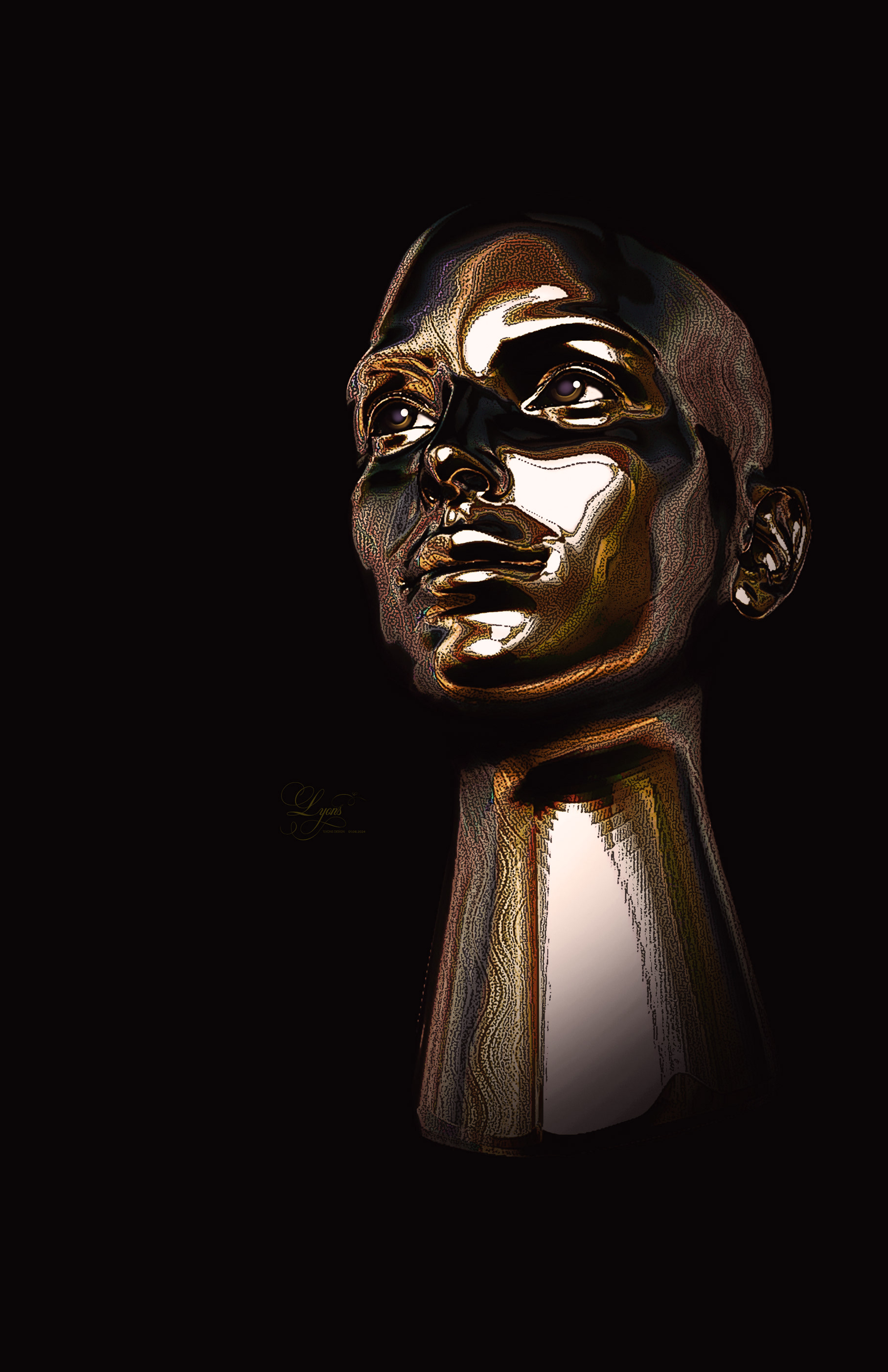 "Golden Portrait Series Earthy Striations" 02.2024