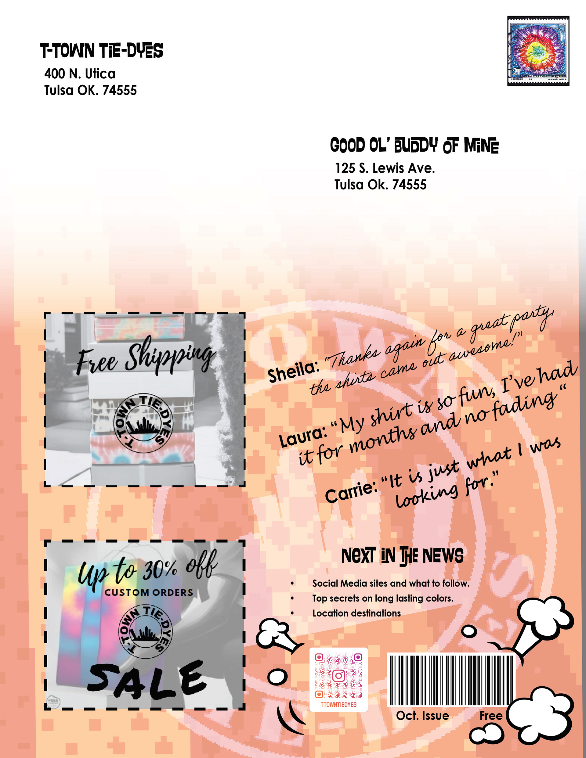 NEWS LETTER MAGAZINE WITH COUPONS AND QR CODE