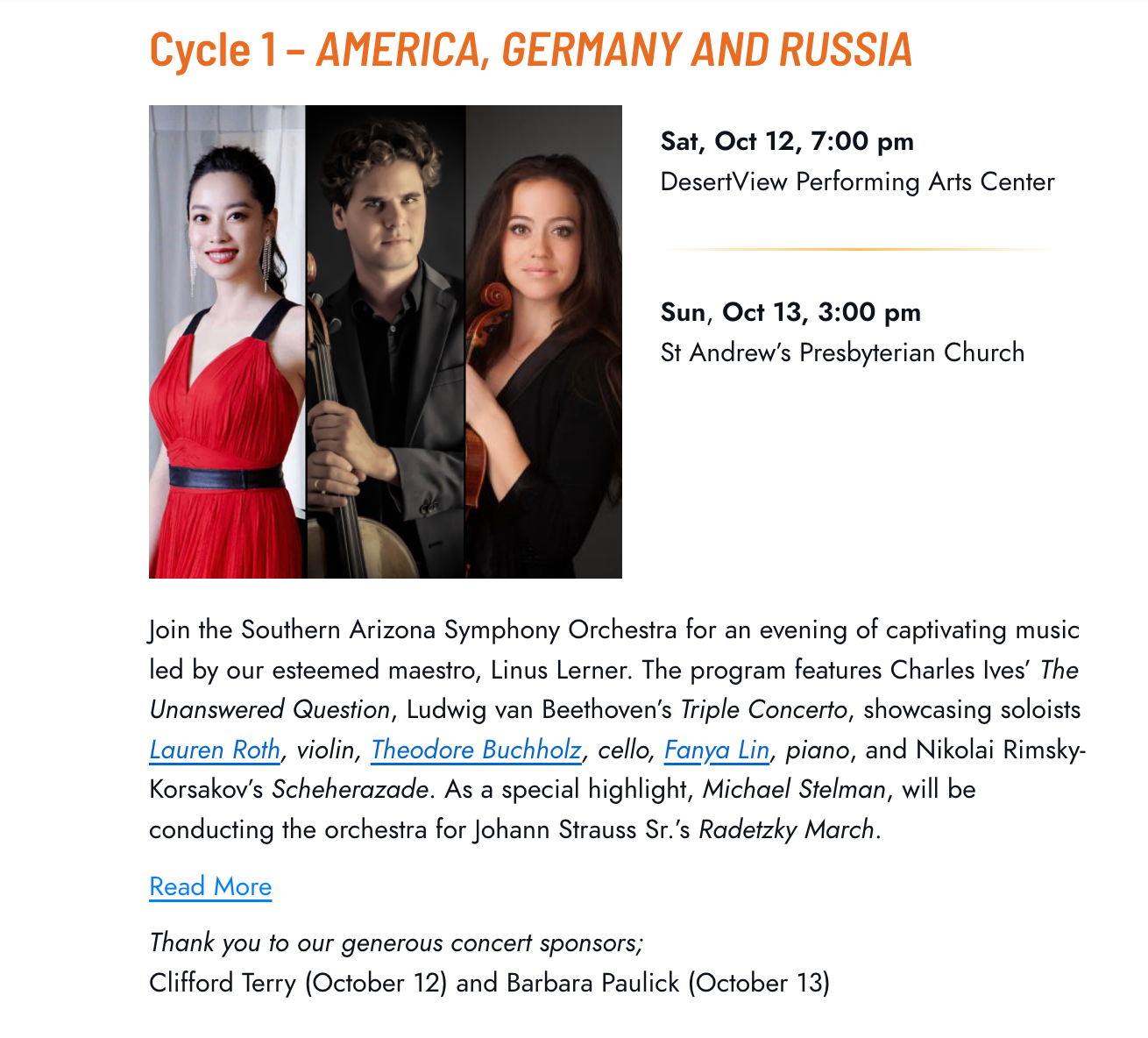 Concert Blurb (SASO): Short-form copy for website and print materials.