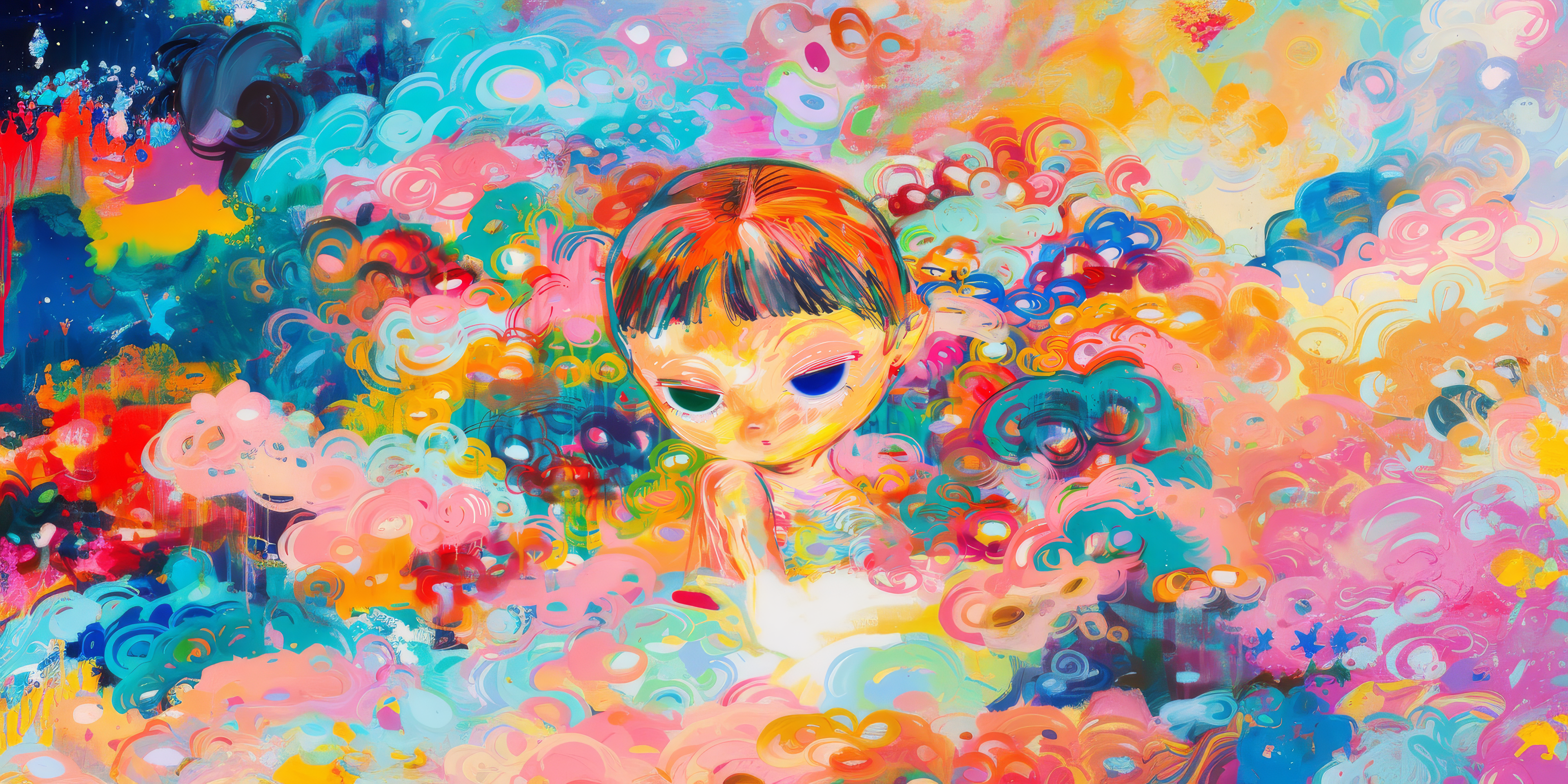 To express Japanese Kawaii, using flat drawing technics and character