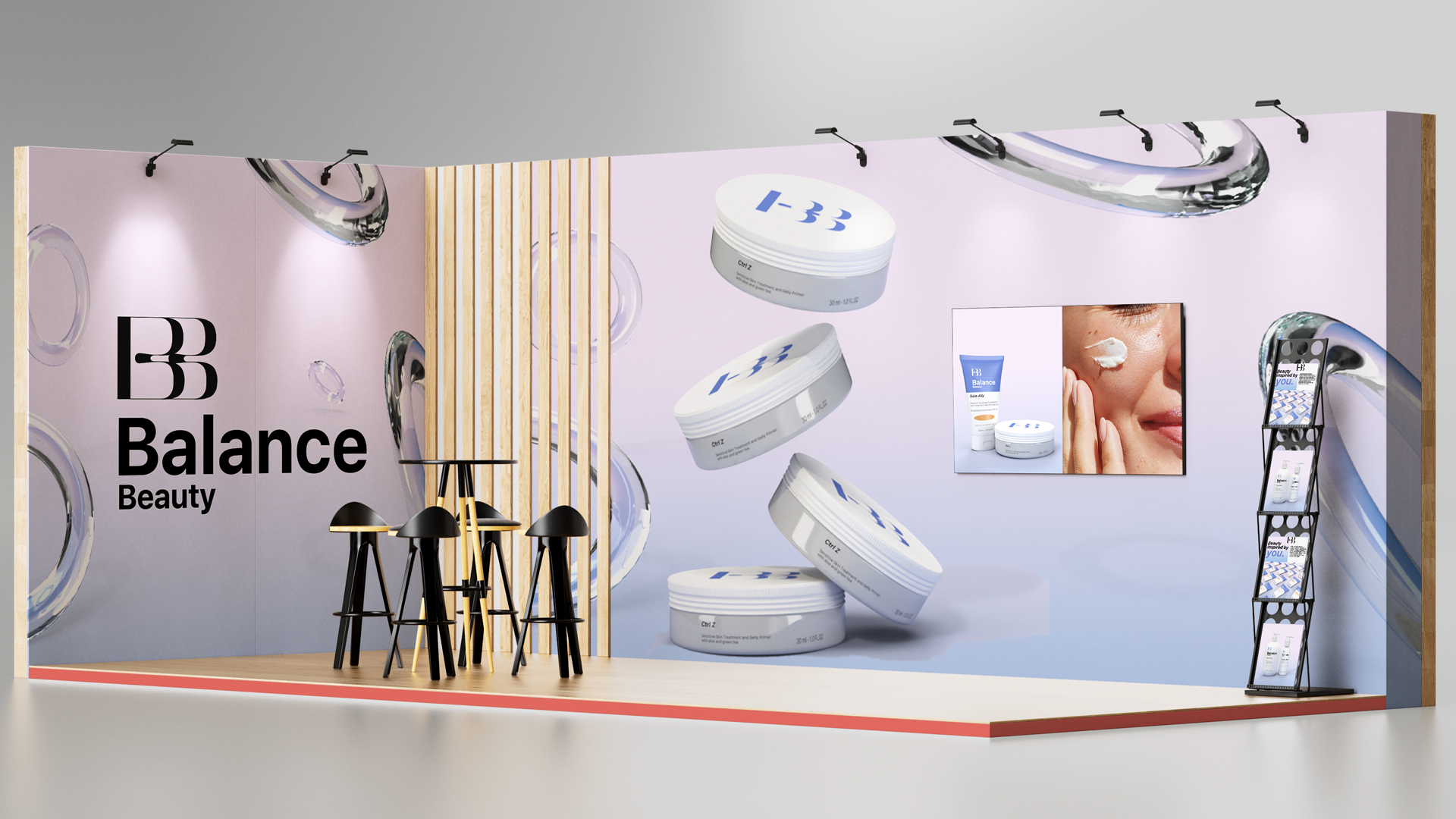 Brand Identity for Balance Beauty: Retail Event Space Design