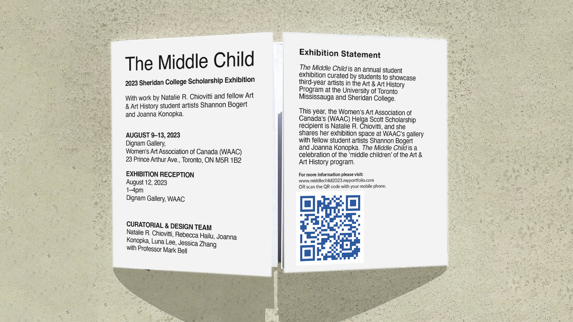 Exhibition Pamphlet Front Pages