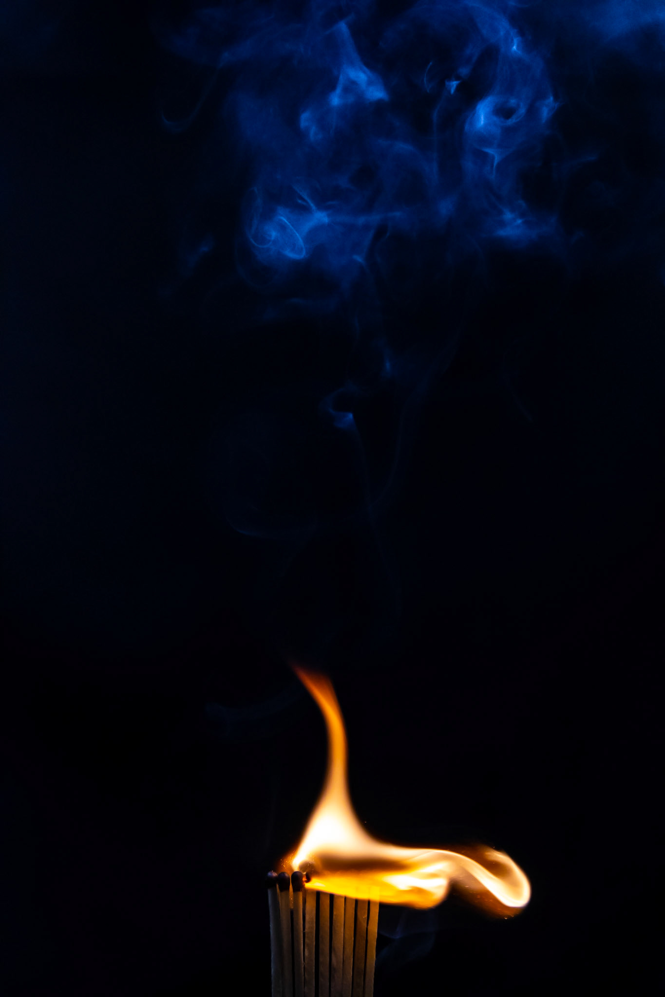 match, matches, smoke, black background and flame