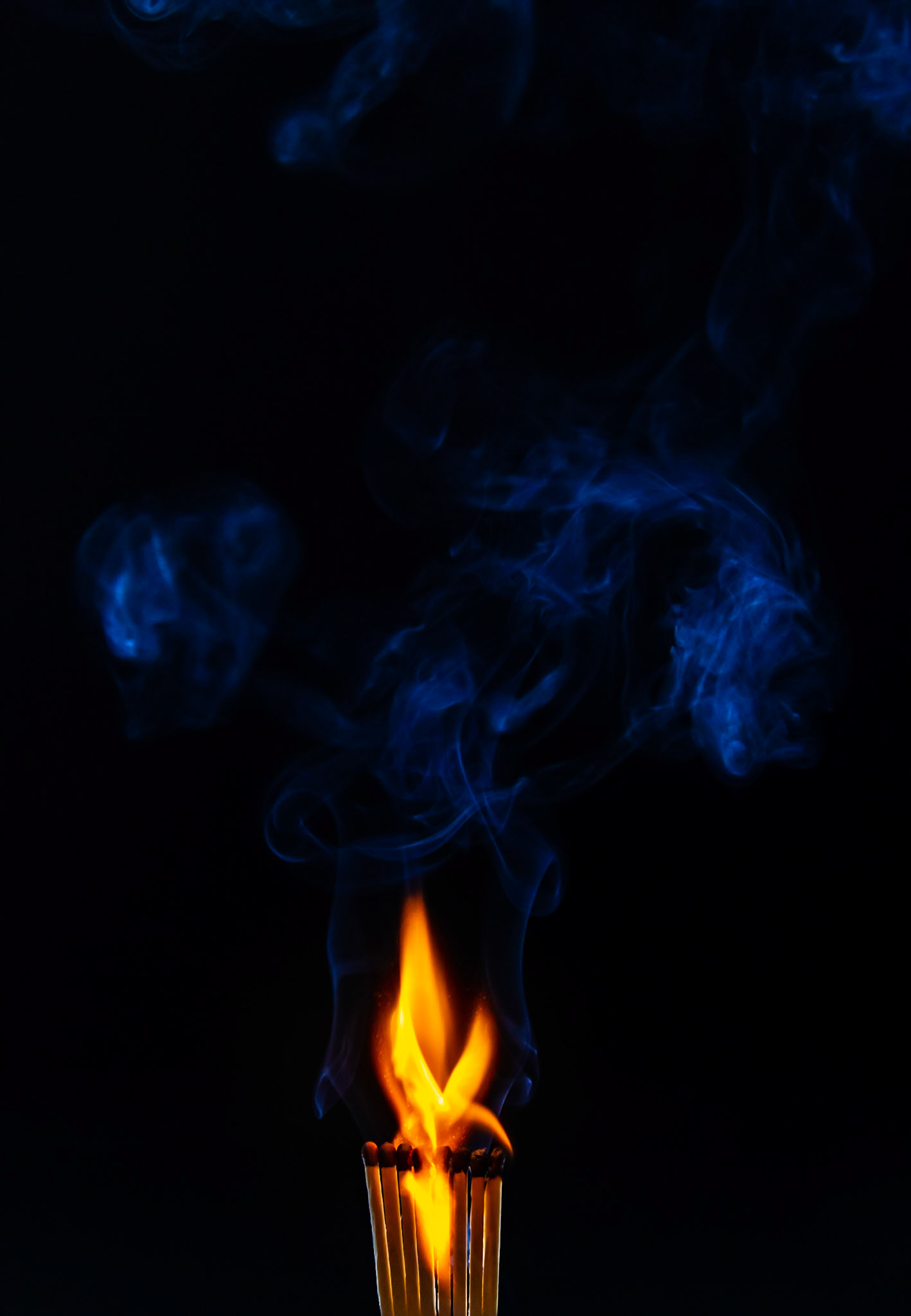 match, matches, smoke, black background and flame