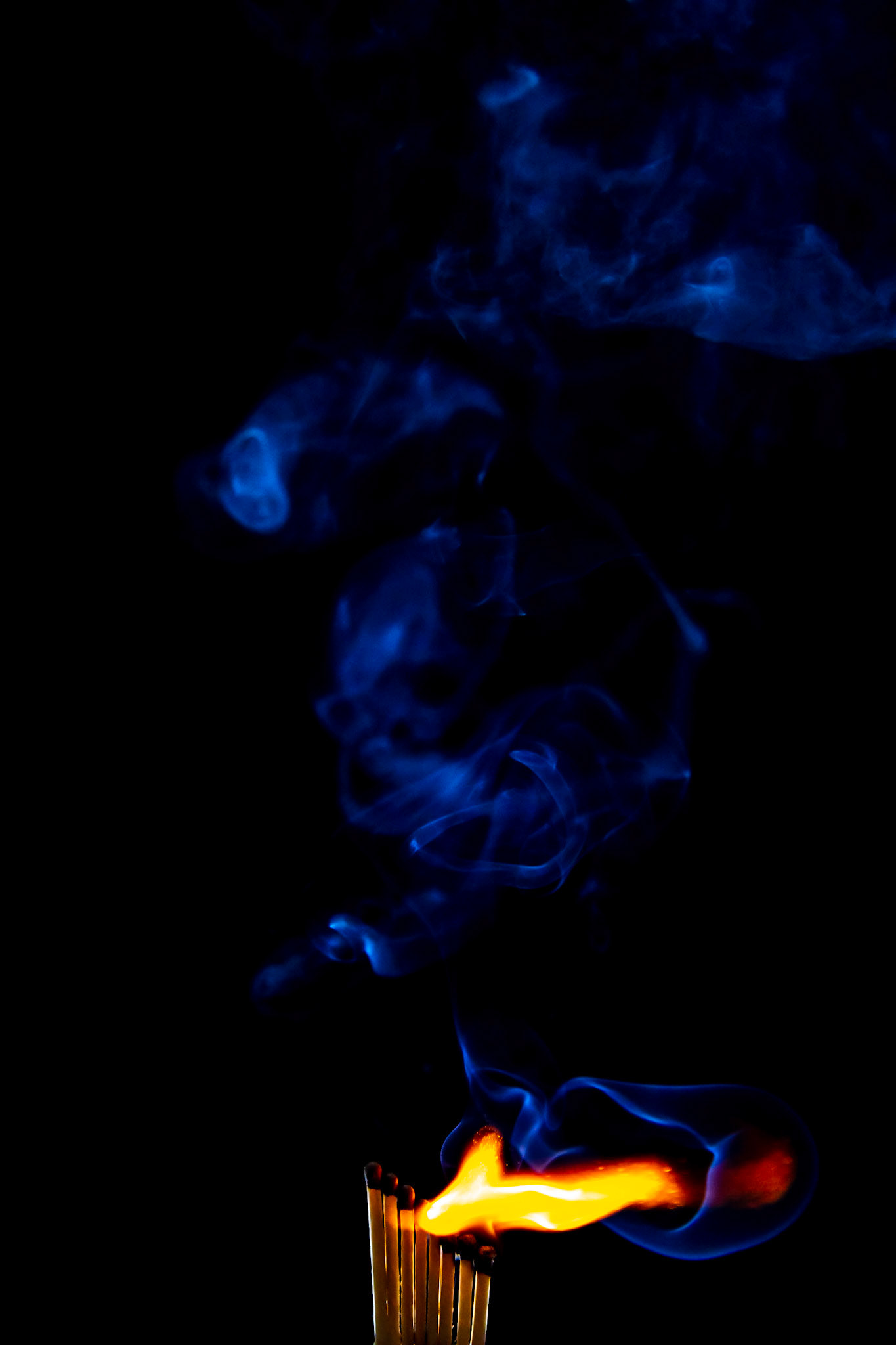 match, matches, smoke, black background and flame