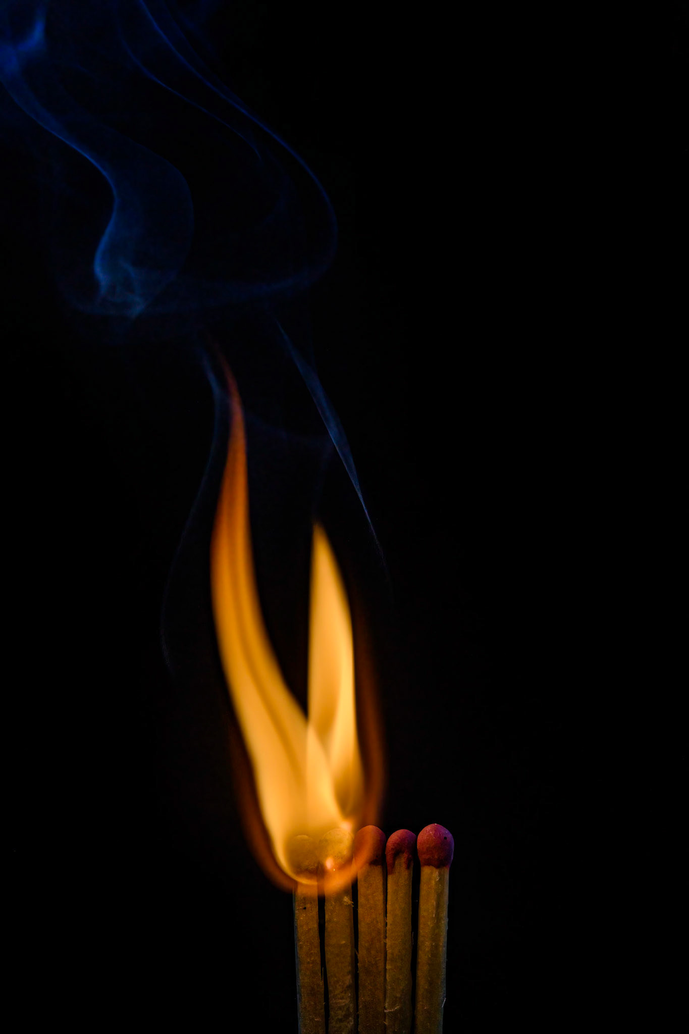 Matches, fire, smoke