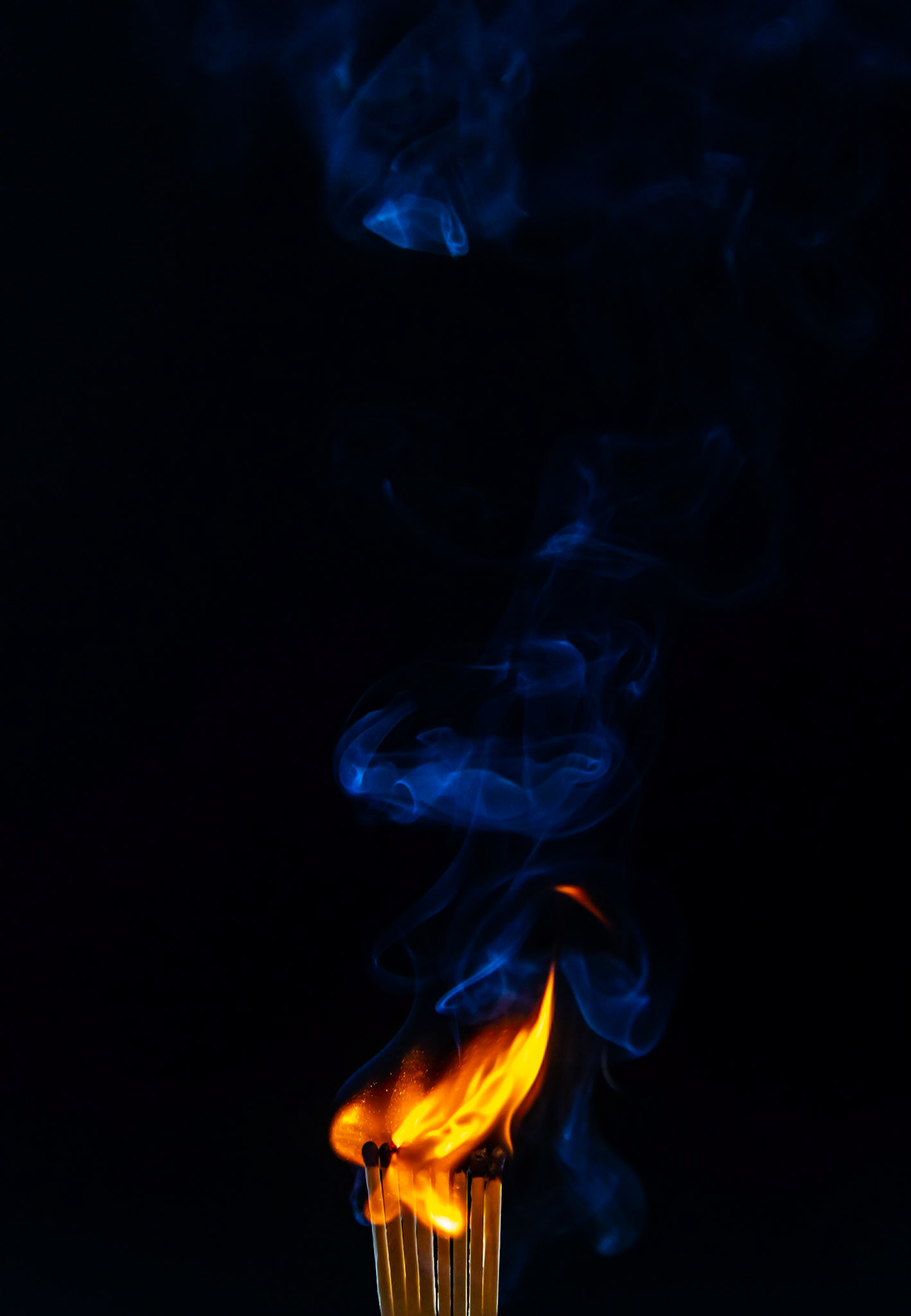 match, matches, smoke, black background and flame