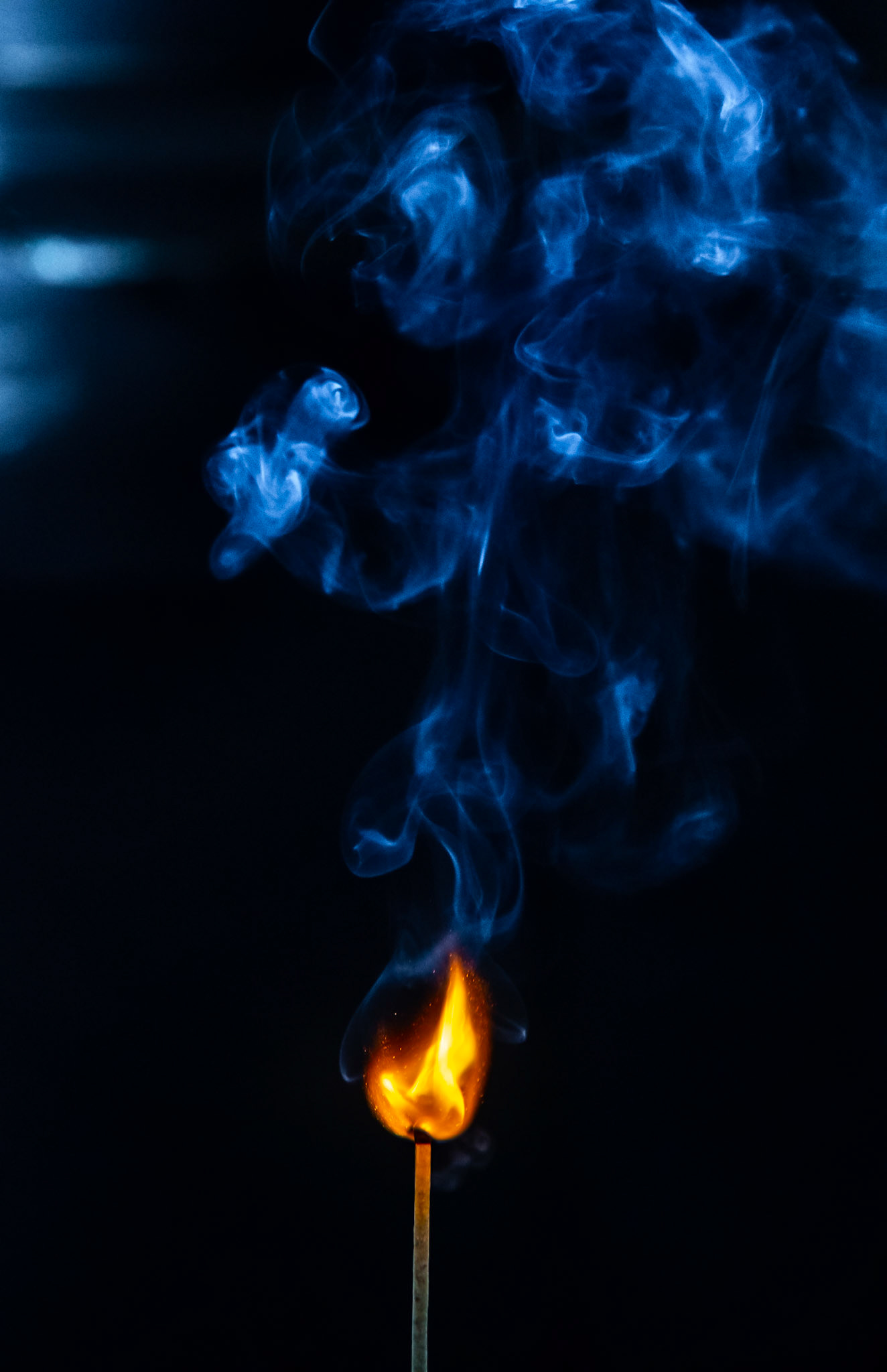 match, matches, smoke, black background and flame