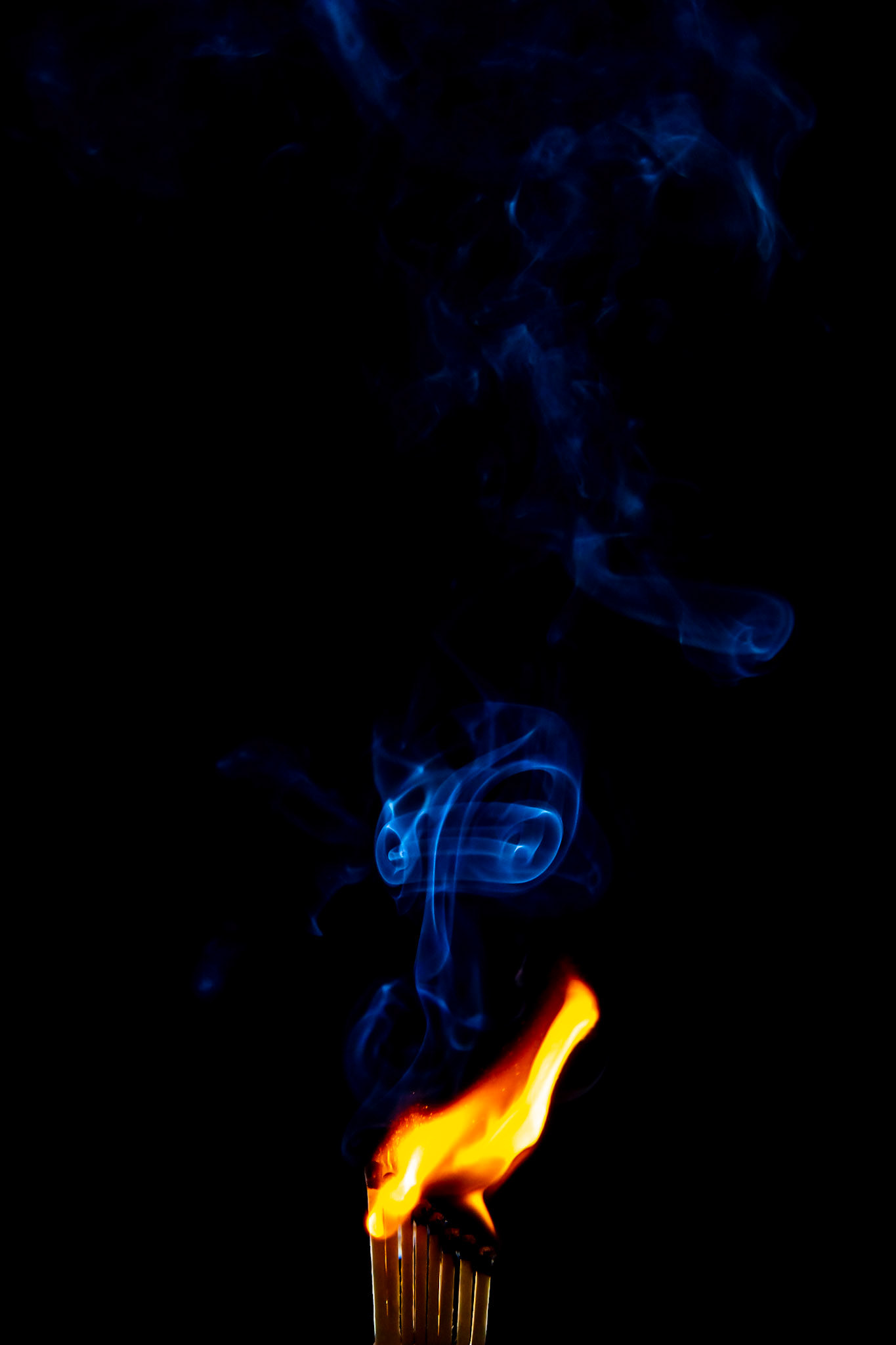 match, matches, smoke, black background and flame