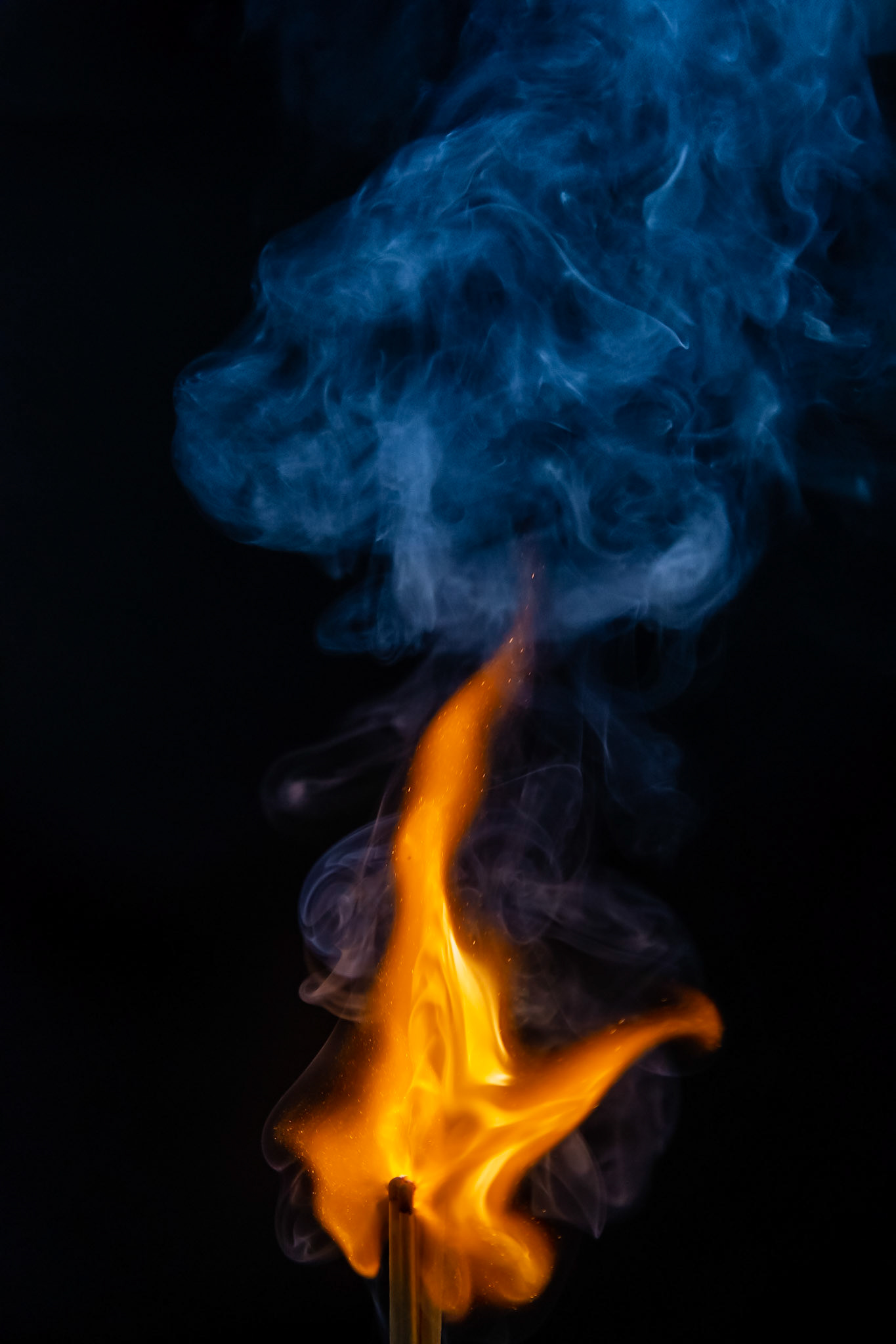 match, matches, smoke, black background and flame