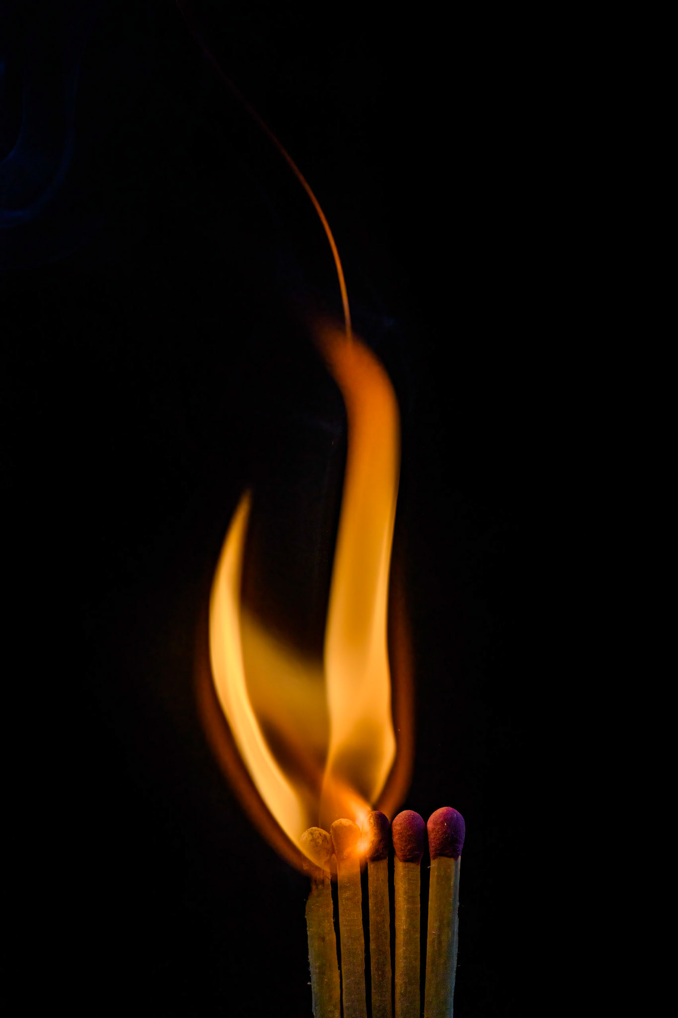 Matches, fire, smoke