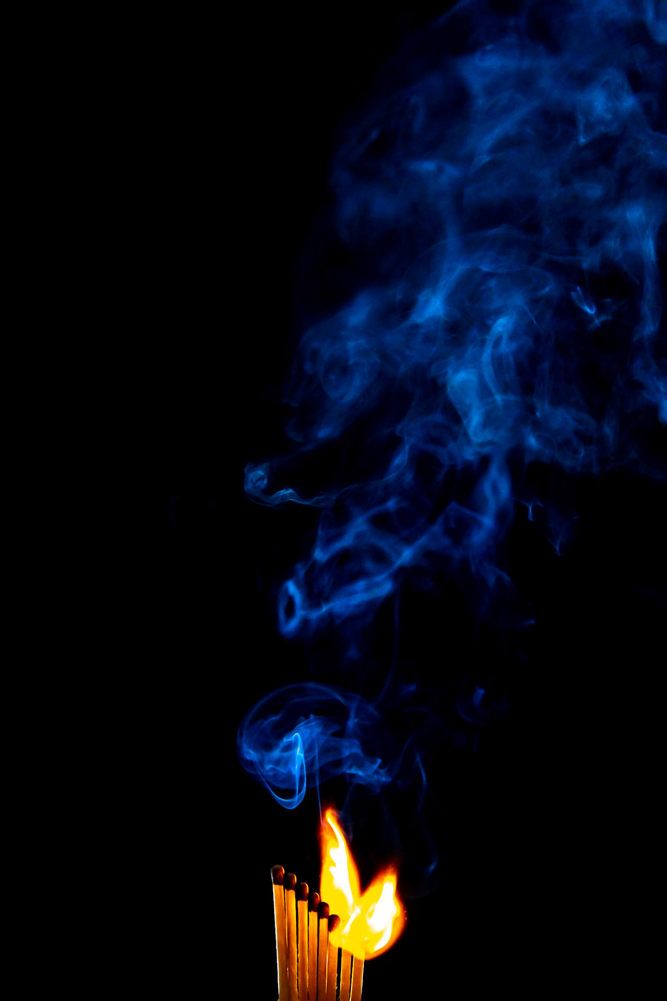 match, matches, smoke, black background and flame