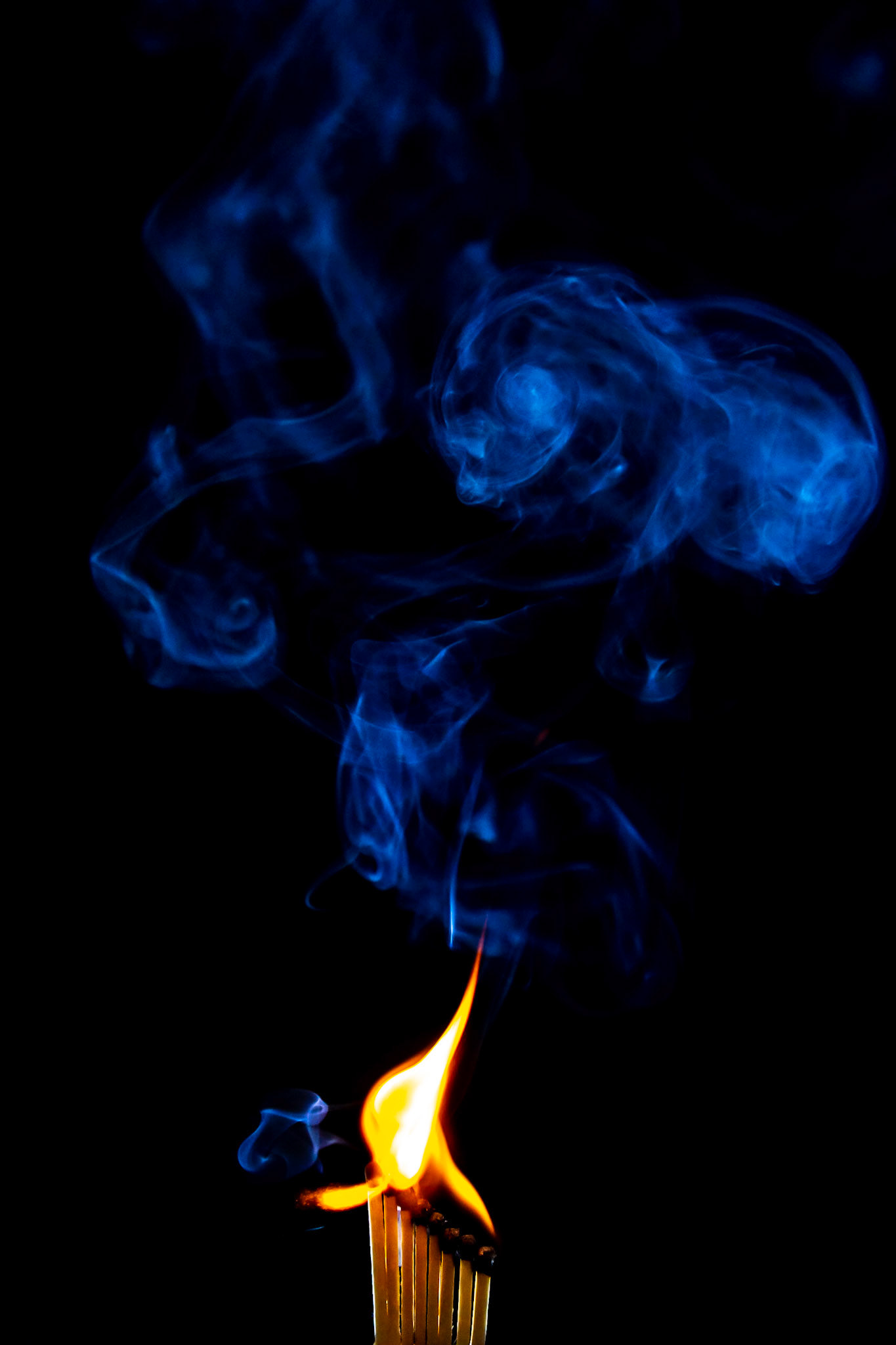 match, matches, smoke, black background and flame