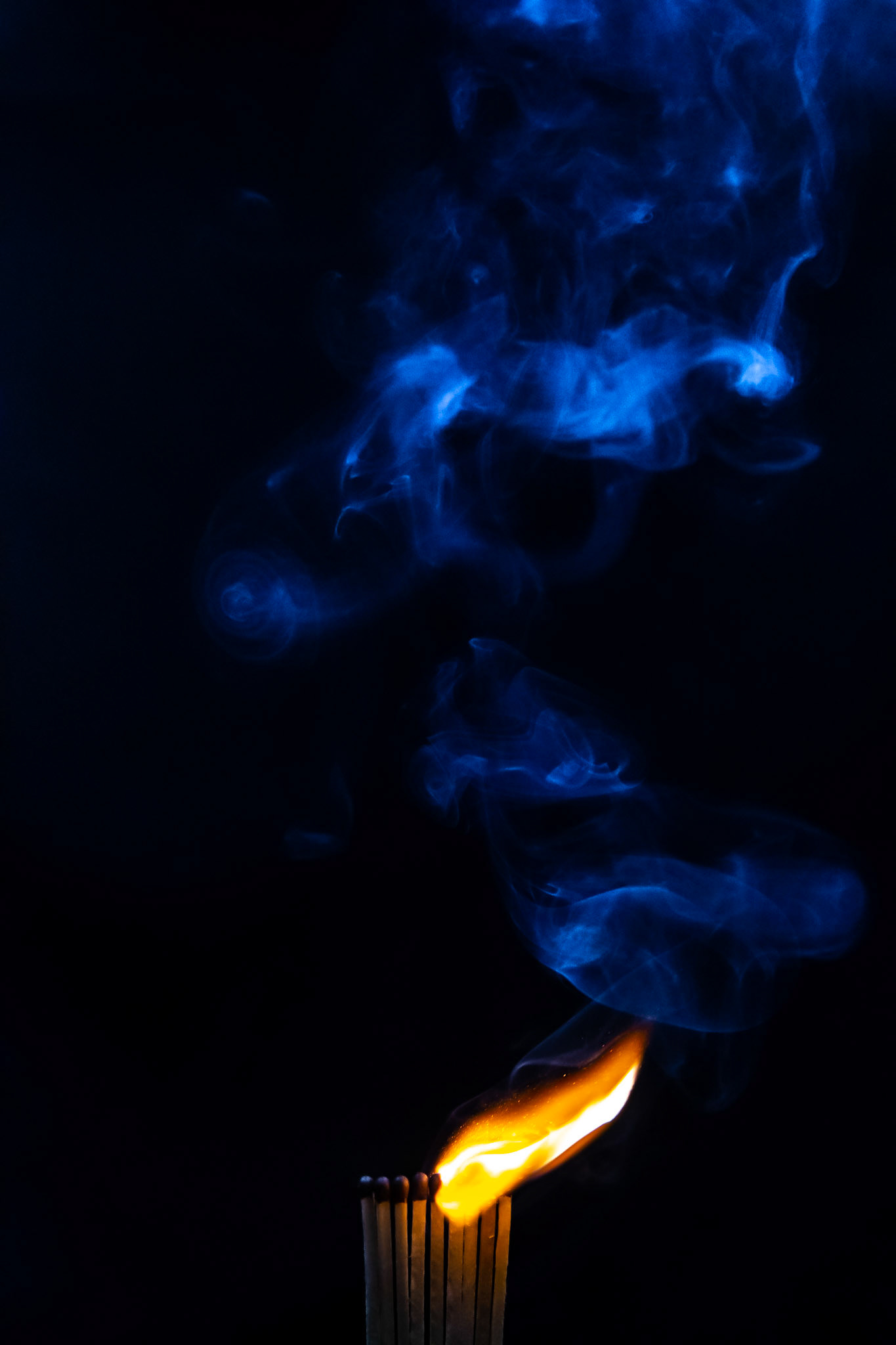 match, matches, smoke, black background and flame