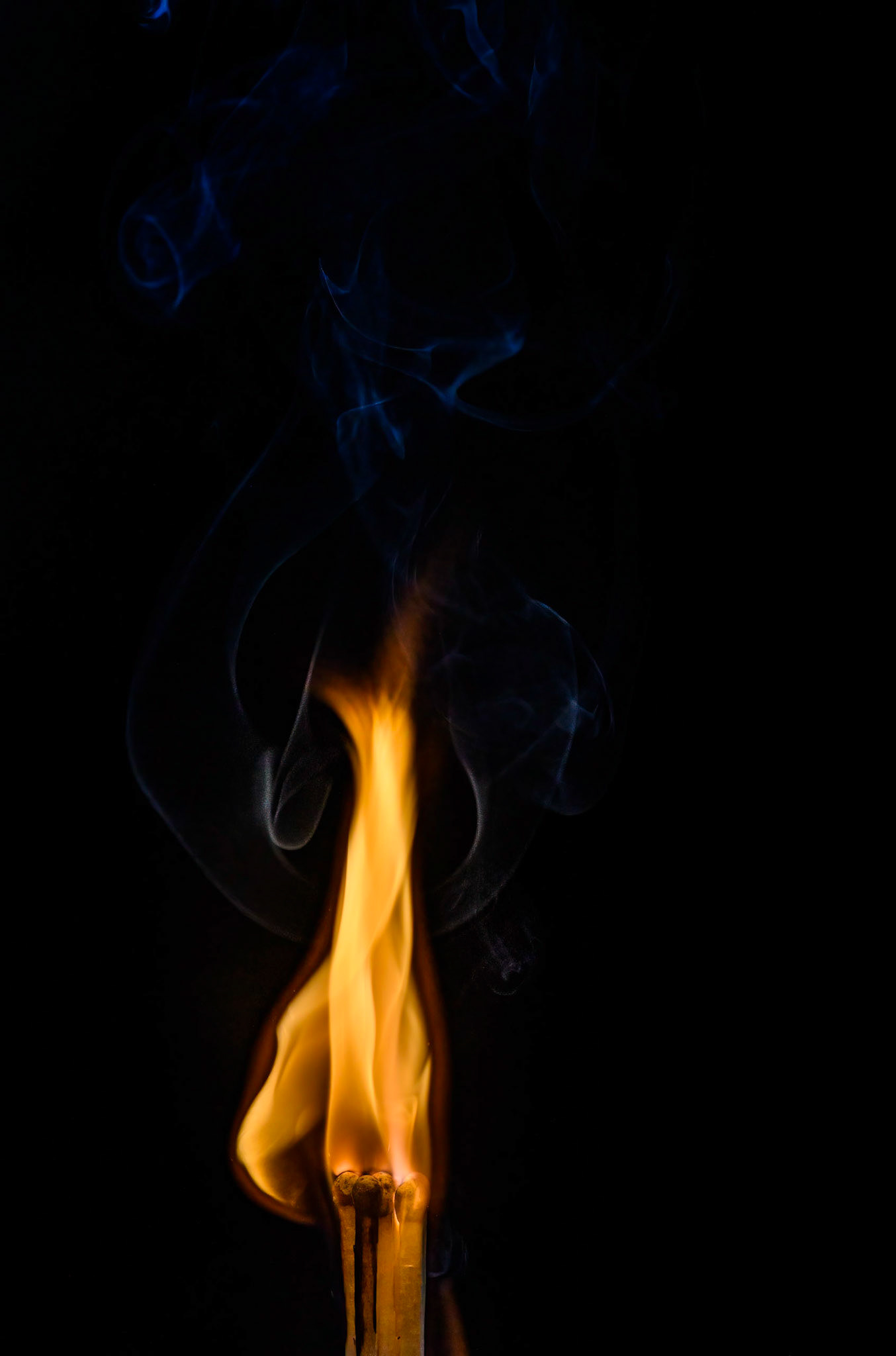 Matches, fire, smoke