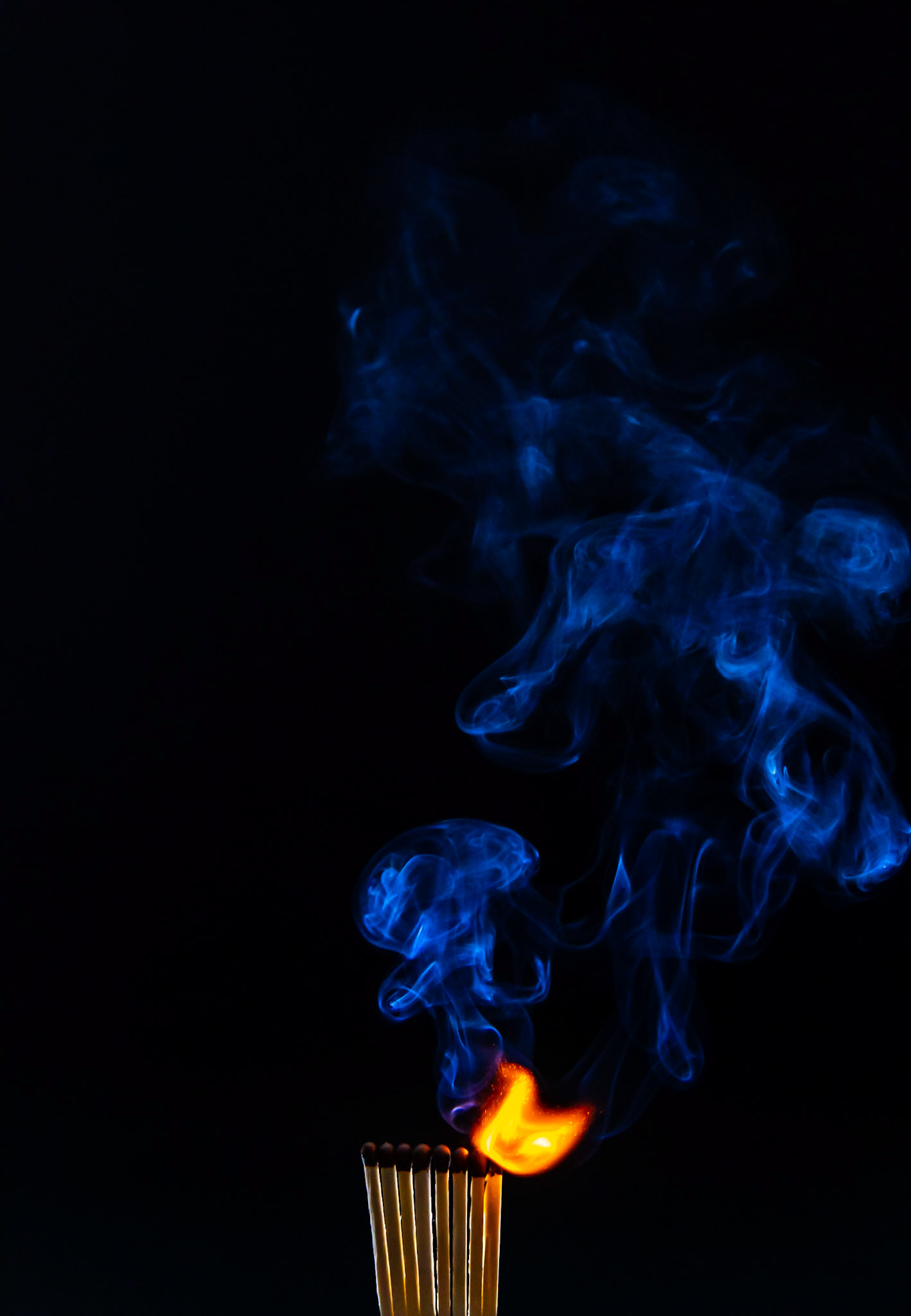 match, matches, smoke, black background and flame