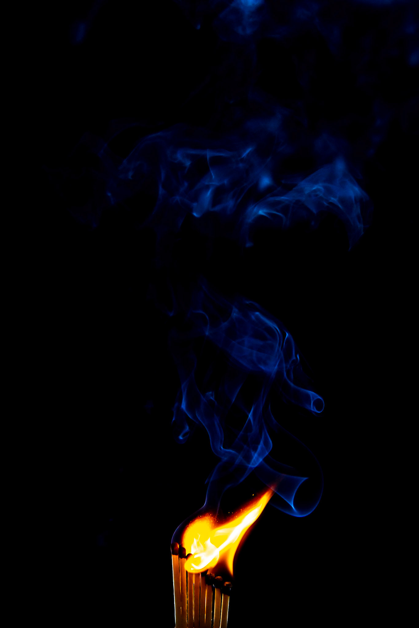 match, matches, smoke, black background and flame