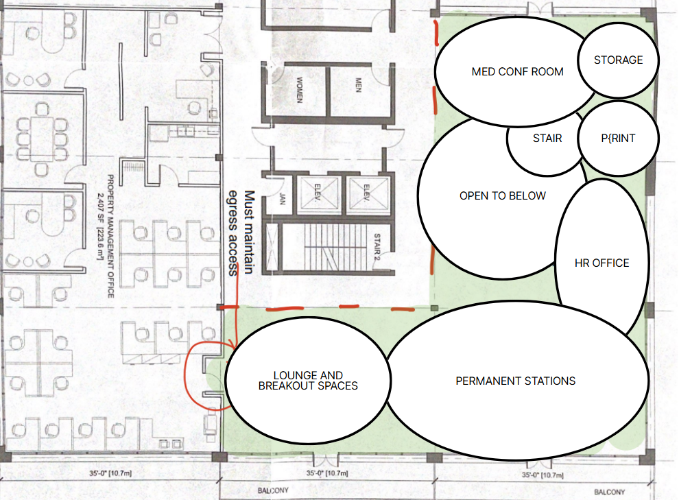 Bubble Diagram Floor Two