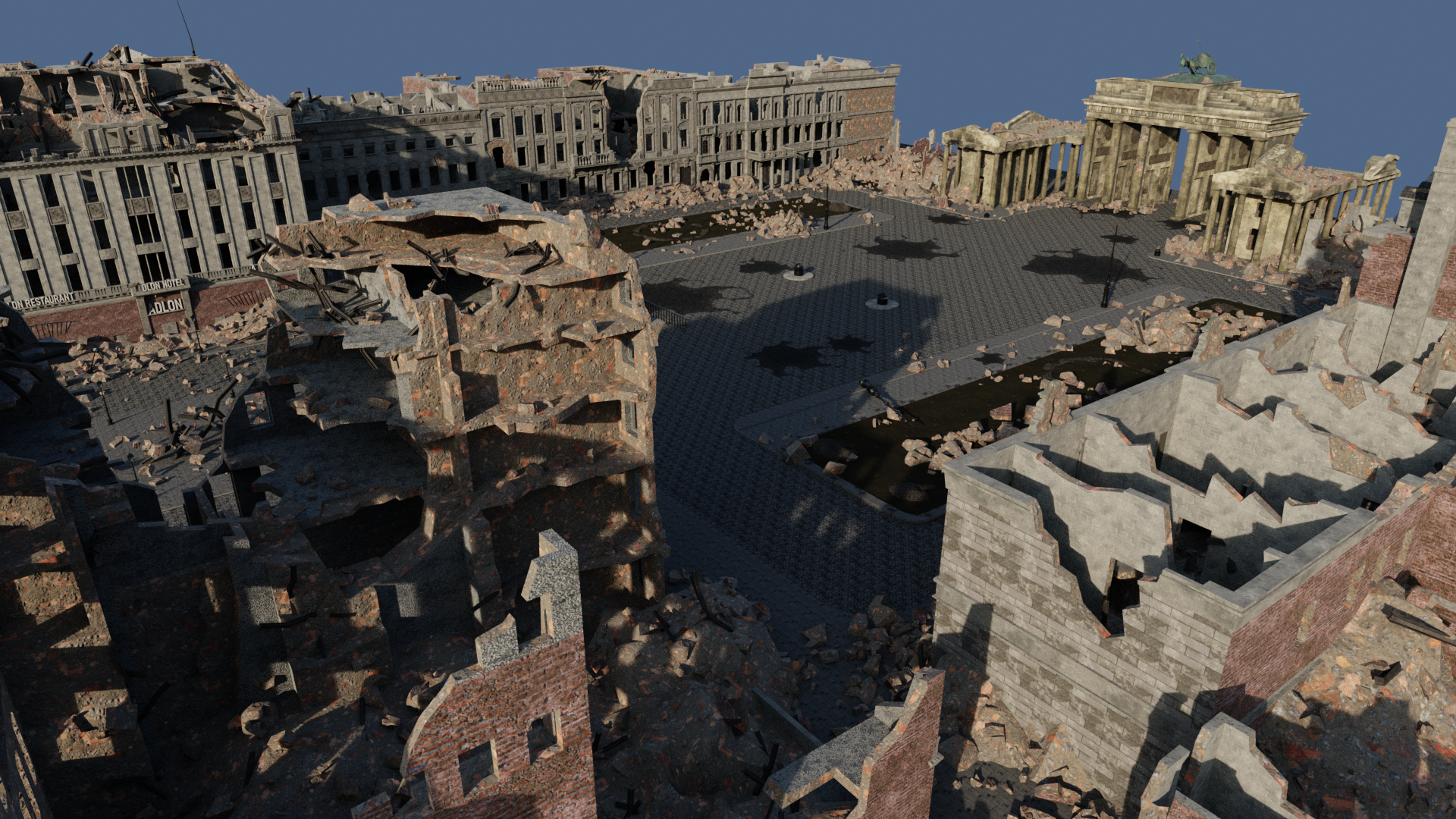 AR Version des Pariser Platz nach der Zerstörung im 2. WK