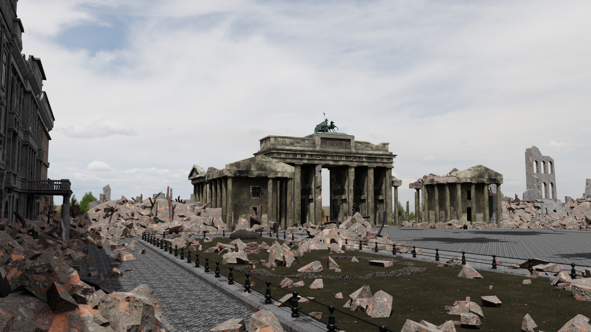 AR Version des Pariser Platz nach der Zerstörung im 2. WK