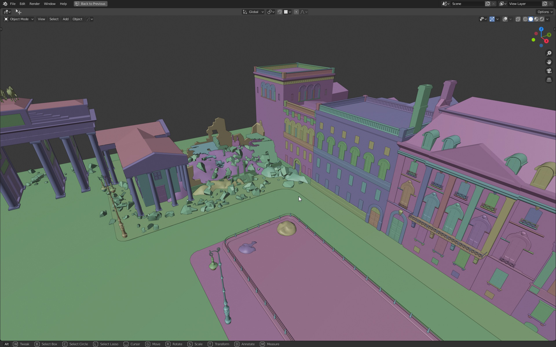 Blender Viewport - Bau der ersten zerstörten Bereiche