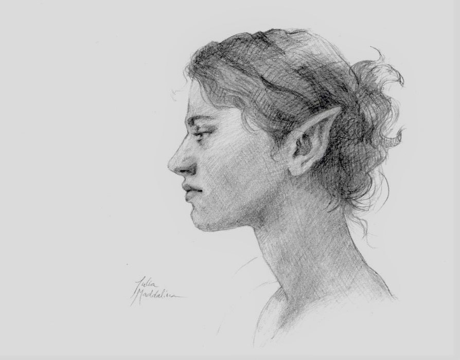 Elf in Profile - Graphite