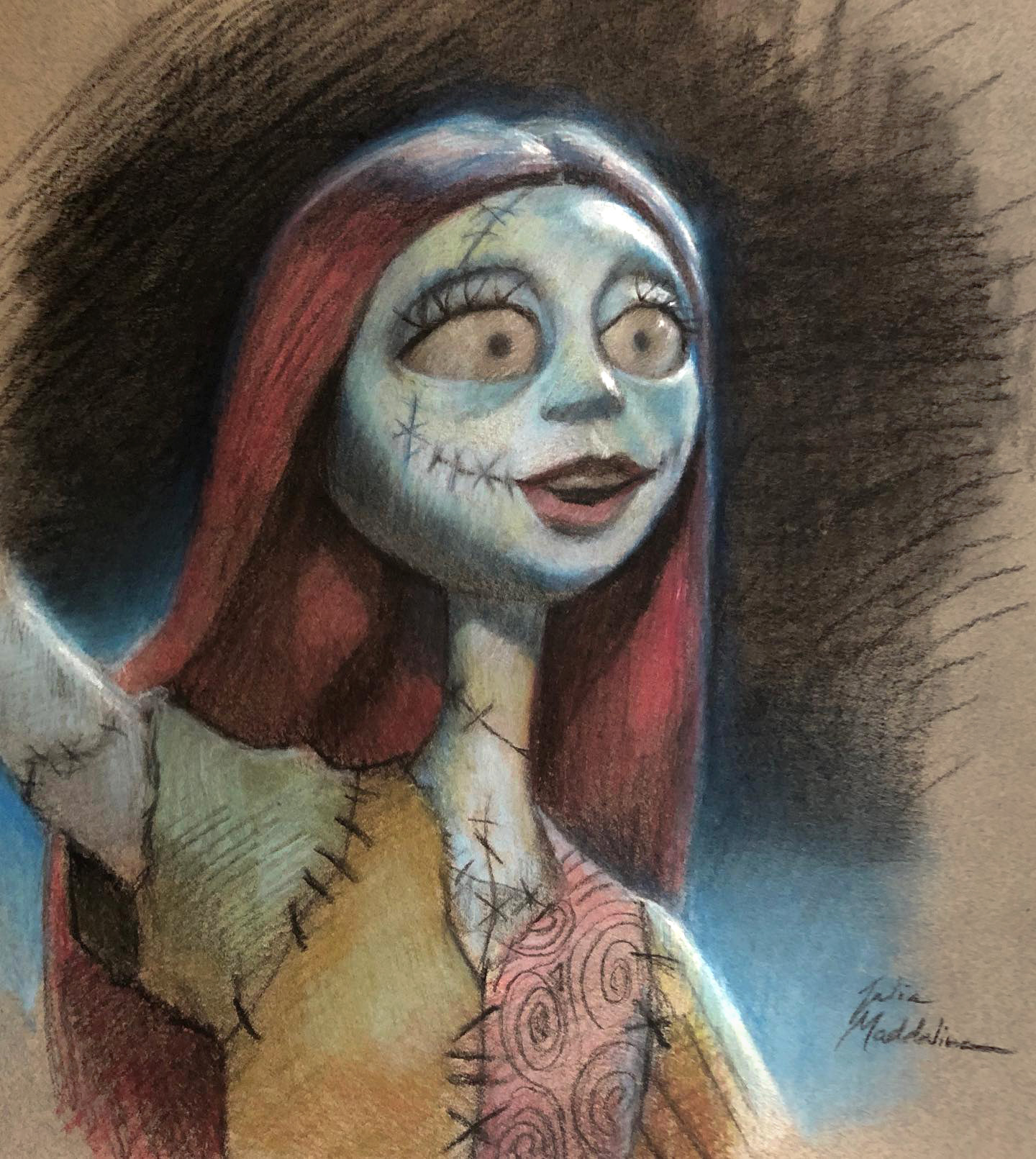 "Sally" - Charcoal and Multi-Pastel