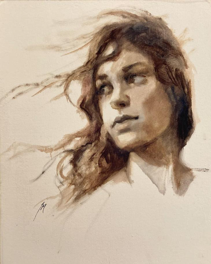 Monochromatic Oil Portrait