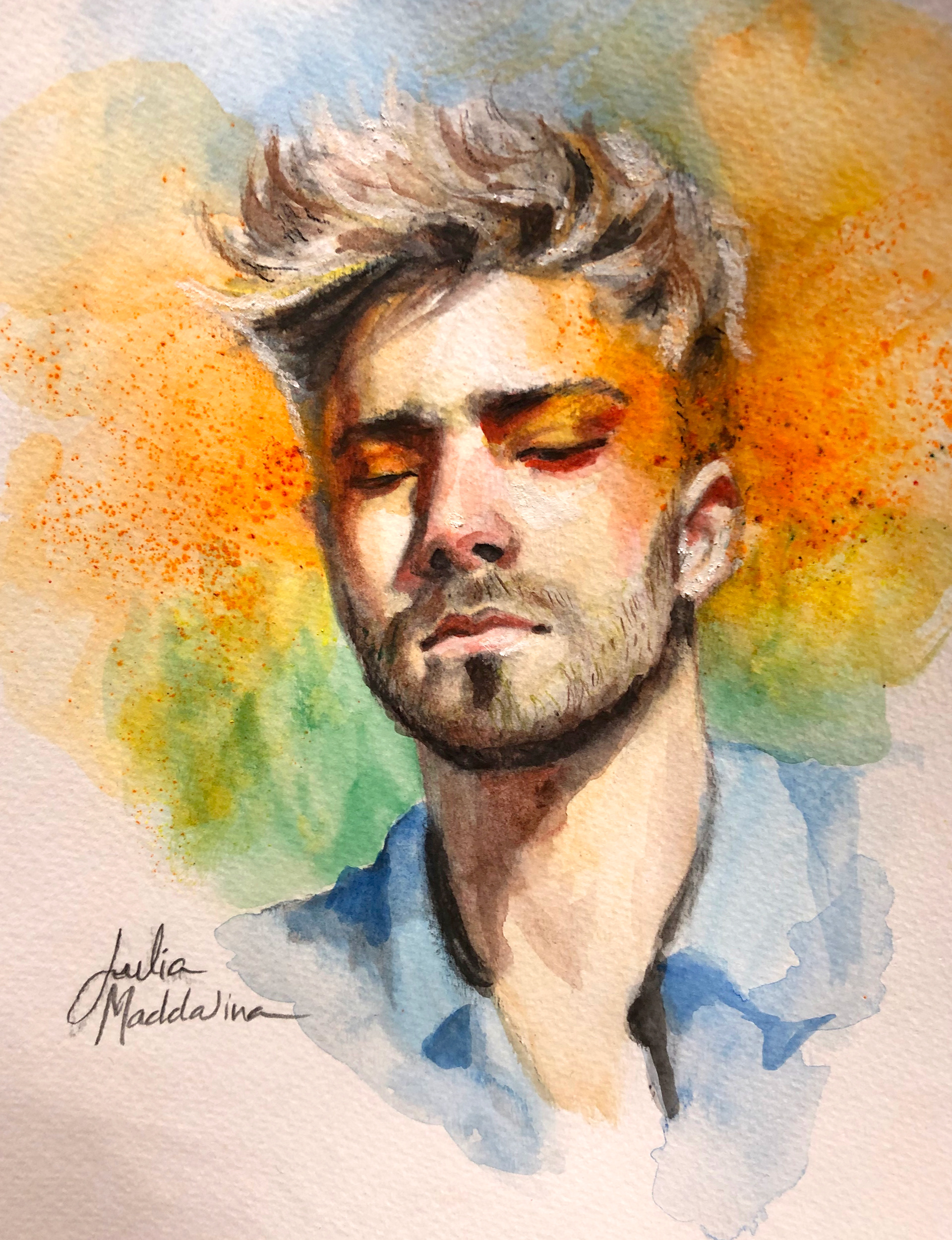 "Growing Pains" sketch in Sketch-and-Wash and Kimberly Watercolor Pencil