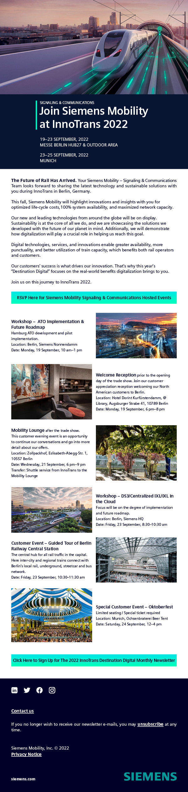 InnoTrans '22 Email Invitation