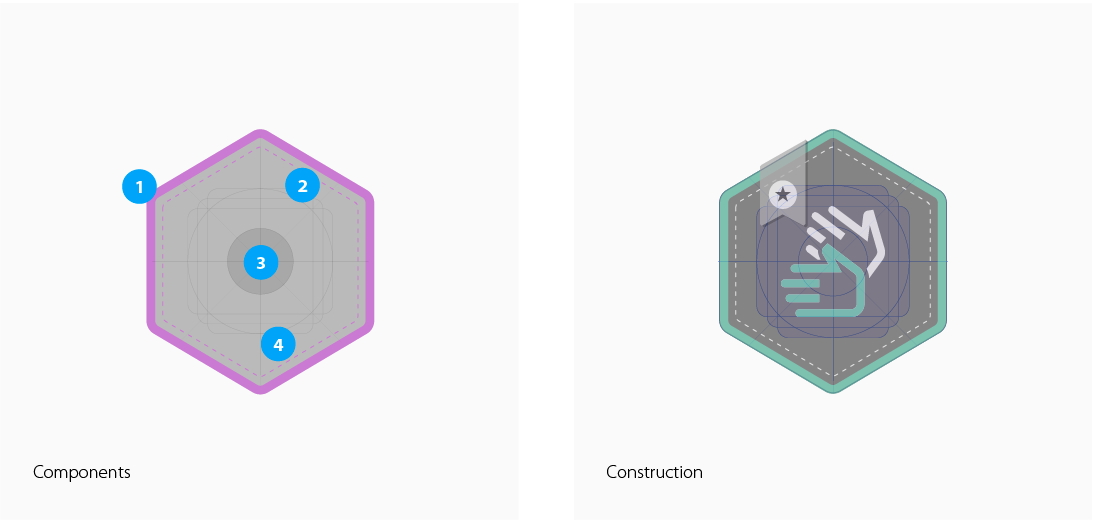 Two-column Patch icon anatomy: components and construction