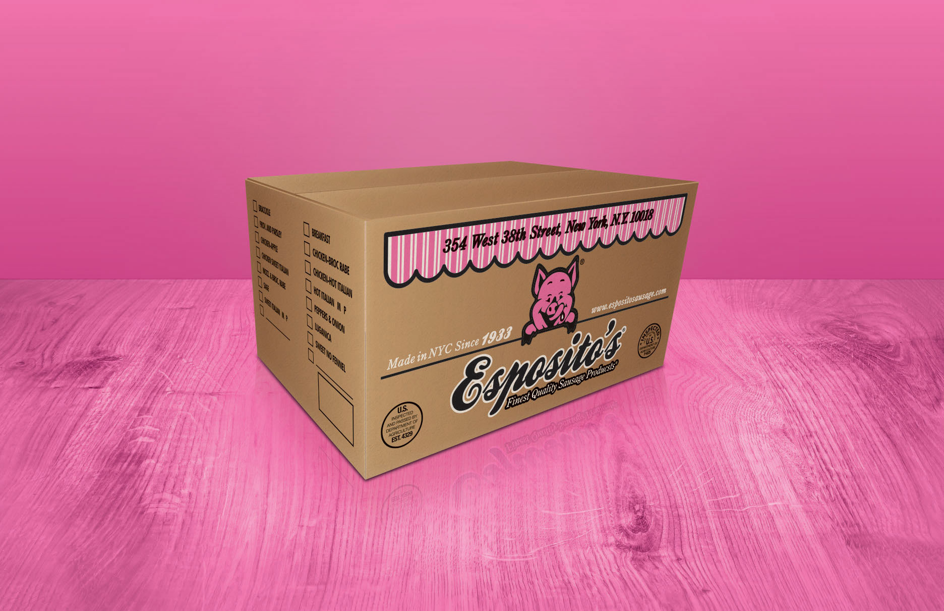 Illustrator 3D rendered Esposito's box concept by Andrew Thompson