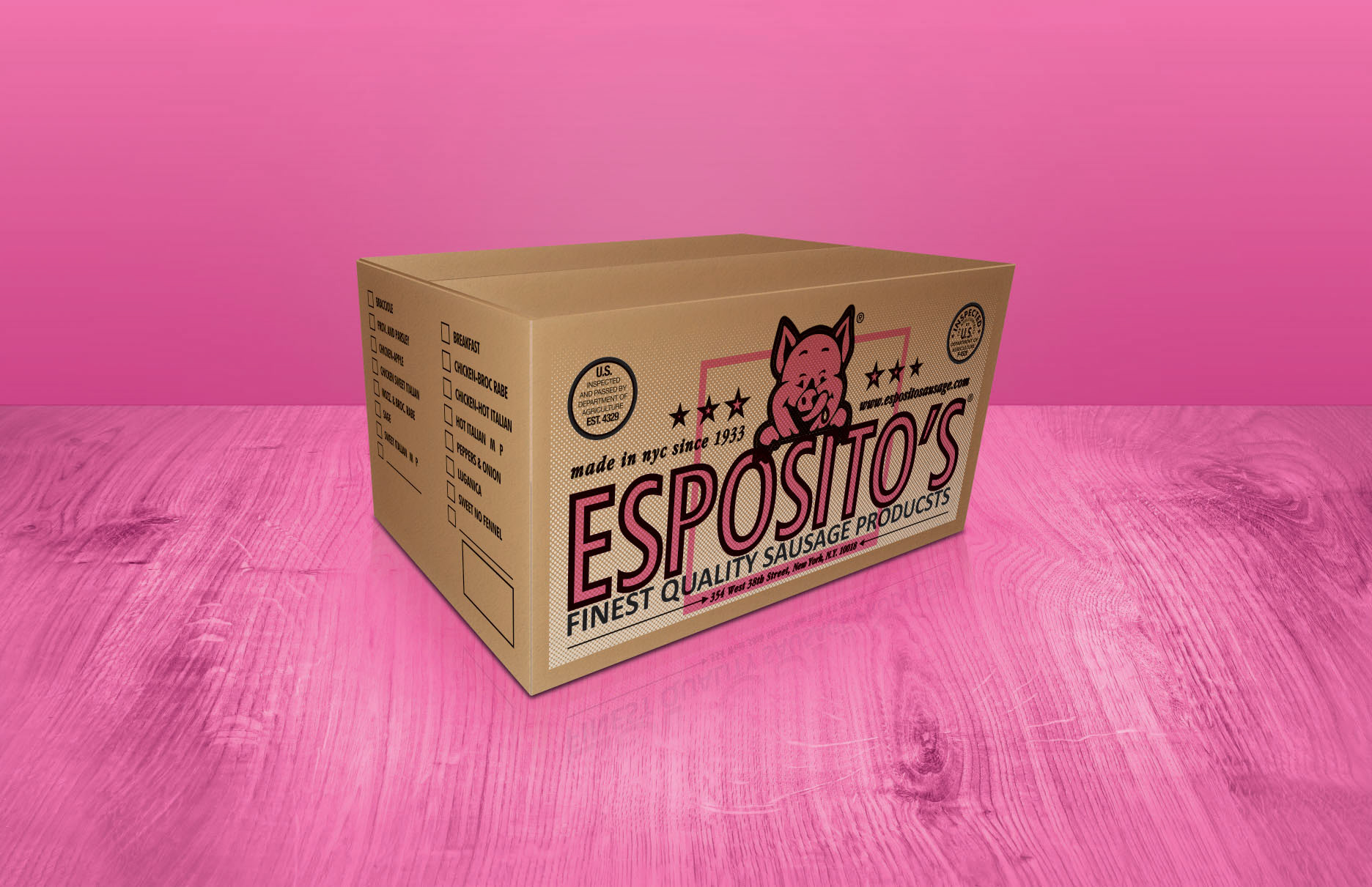 Illustrator 3D rendered Esposito's box concept by Andrew Thompson