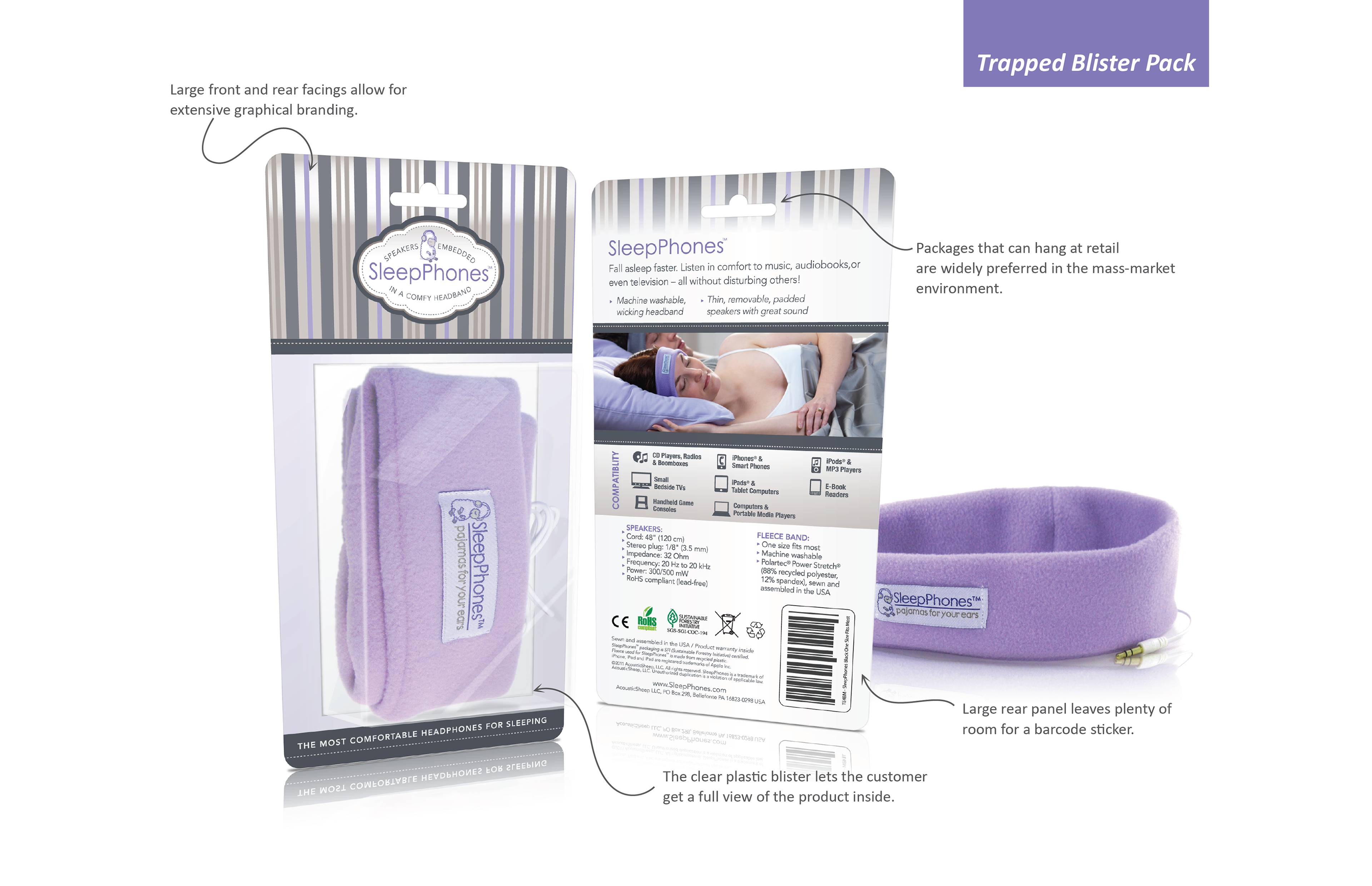 Concept renderings for SleepPhones retail packaging designed by Andrew Thompson