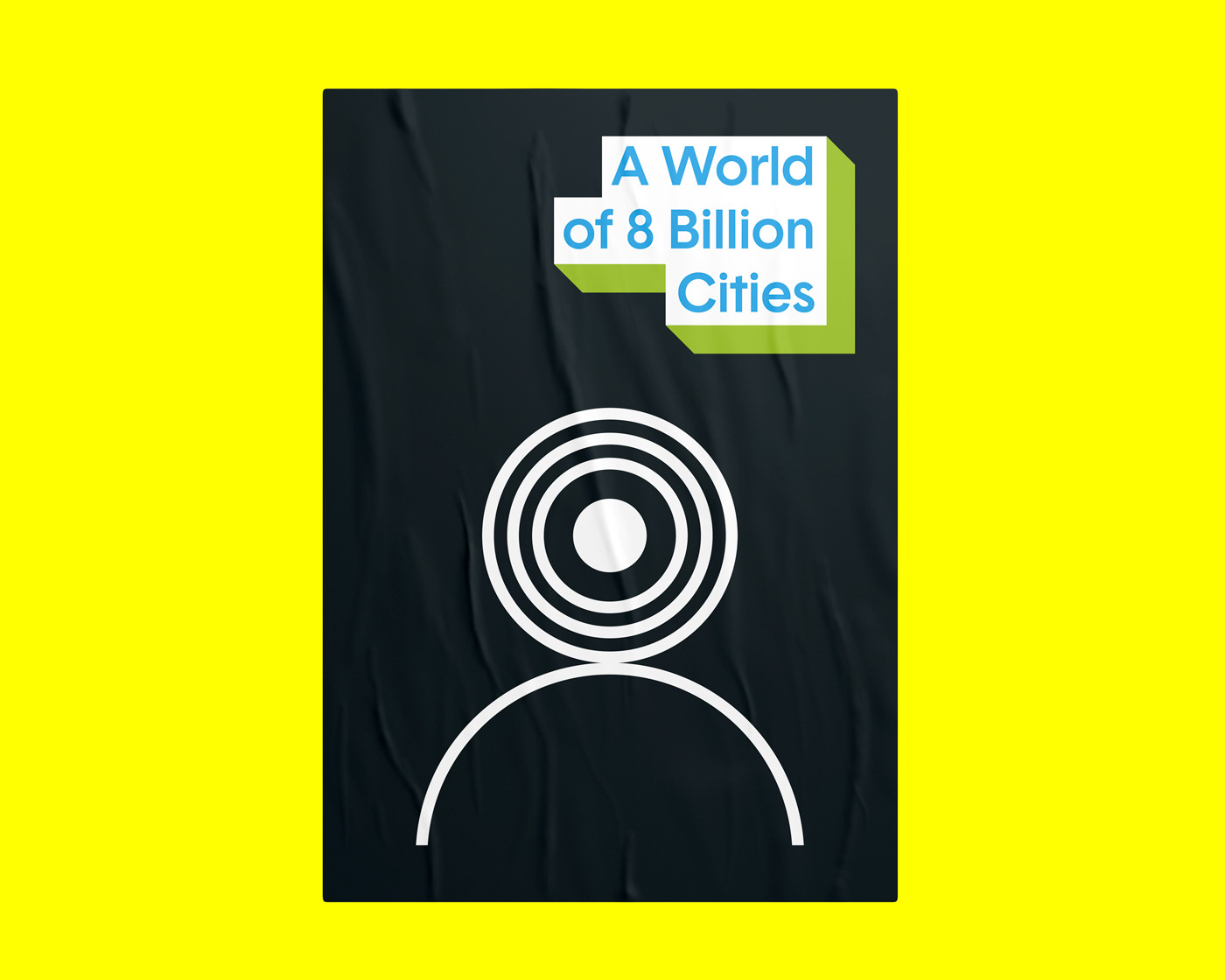 David Gil — Utopian hours, A World of 8 Billion Cities, poster