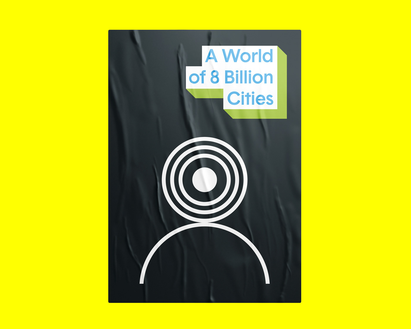 David Gil — Utopian hours, A World of 8 Billion Cities, poster