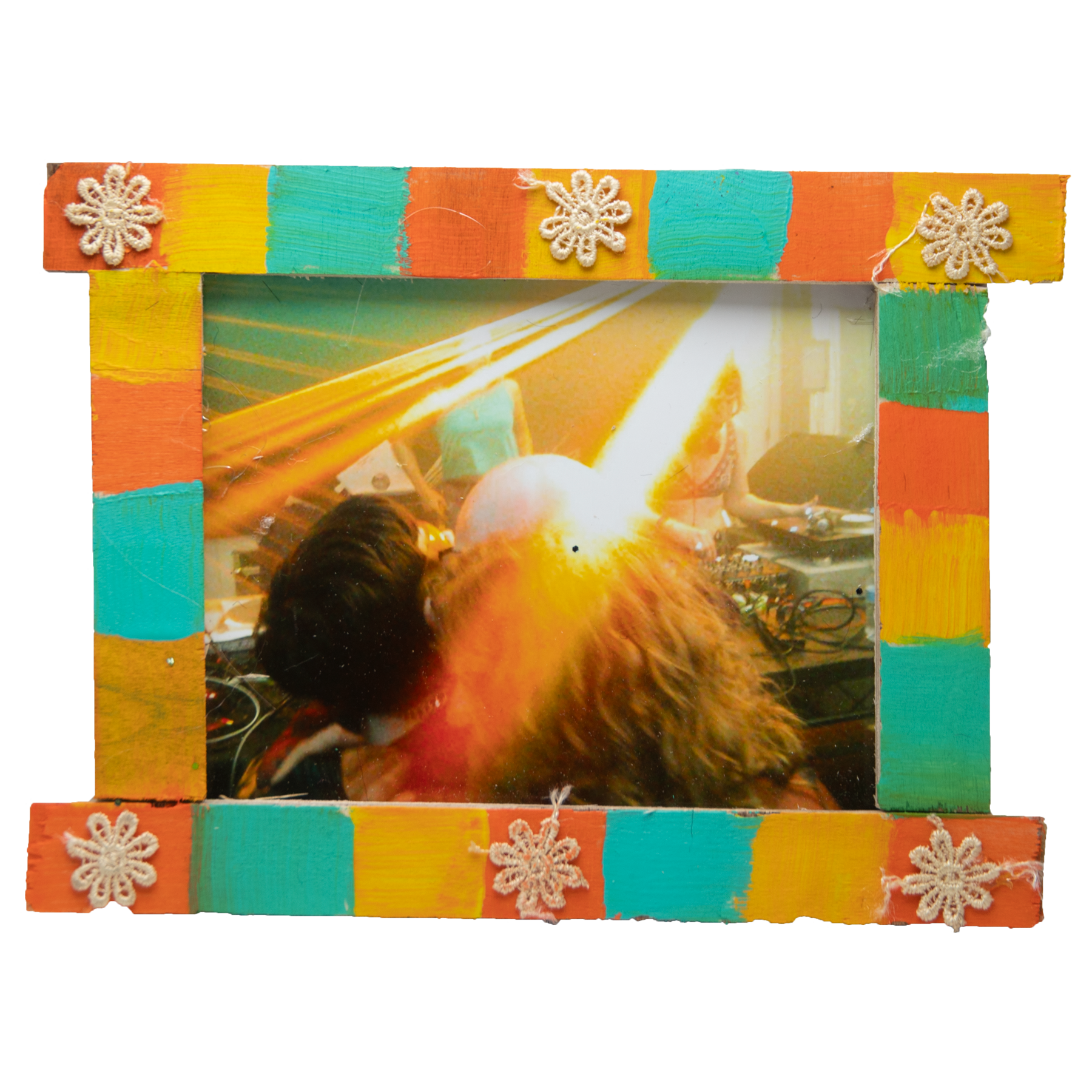 layla, jon, and lex having a powerful embrace during octoocta and eris drew's closing set at sustain yr 7