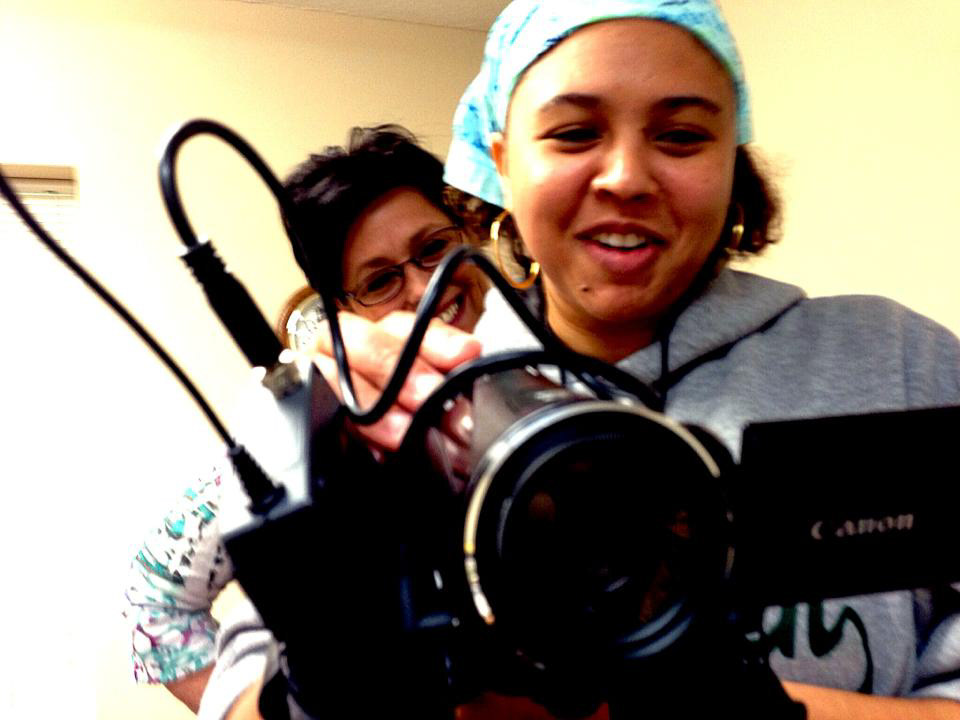 Helping Student with Video Shoot