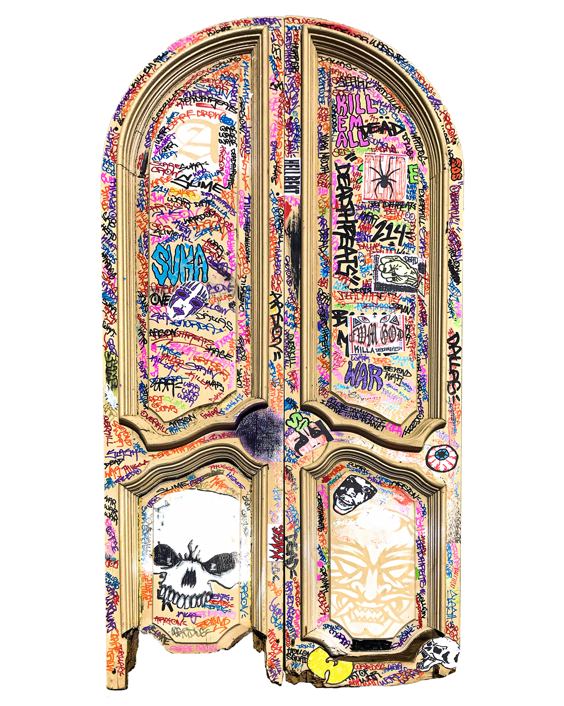 Double Doors | 73 x 34 in | Mixed Media on Wooden Doors