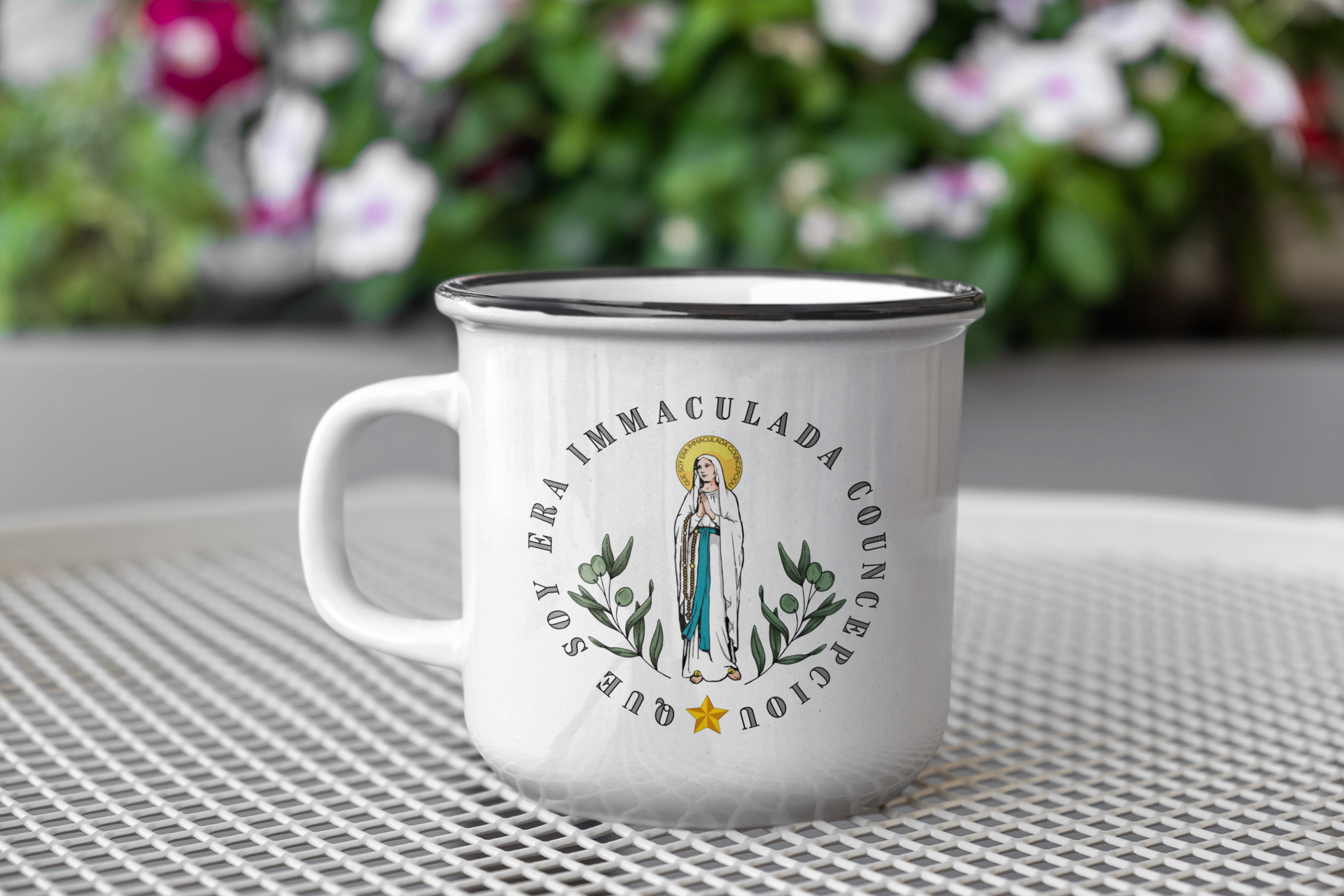 tasse émaillée 1 face imprimée